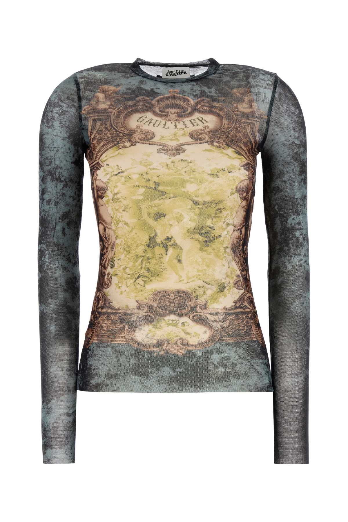 Jean Paul Gaultier Printed Tulle Top