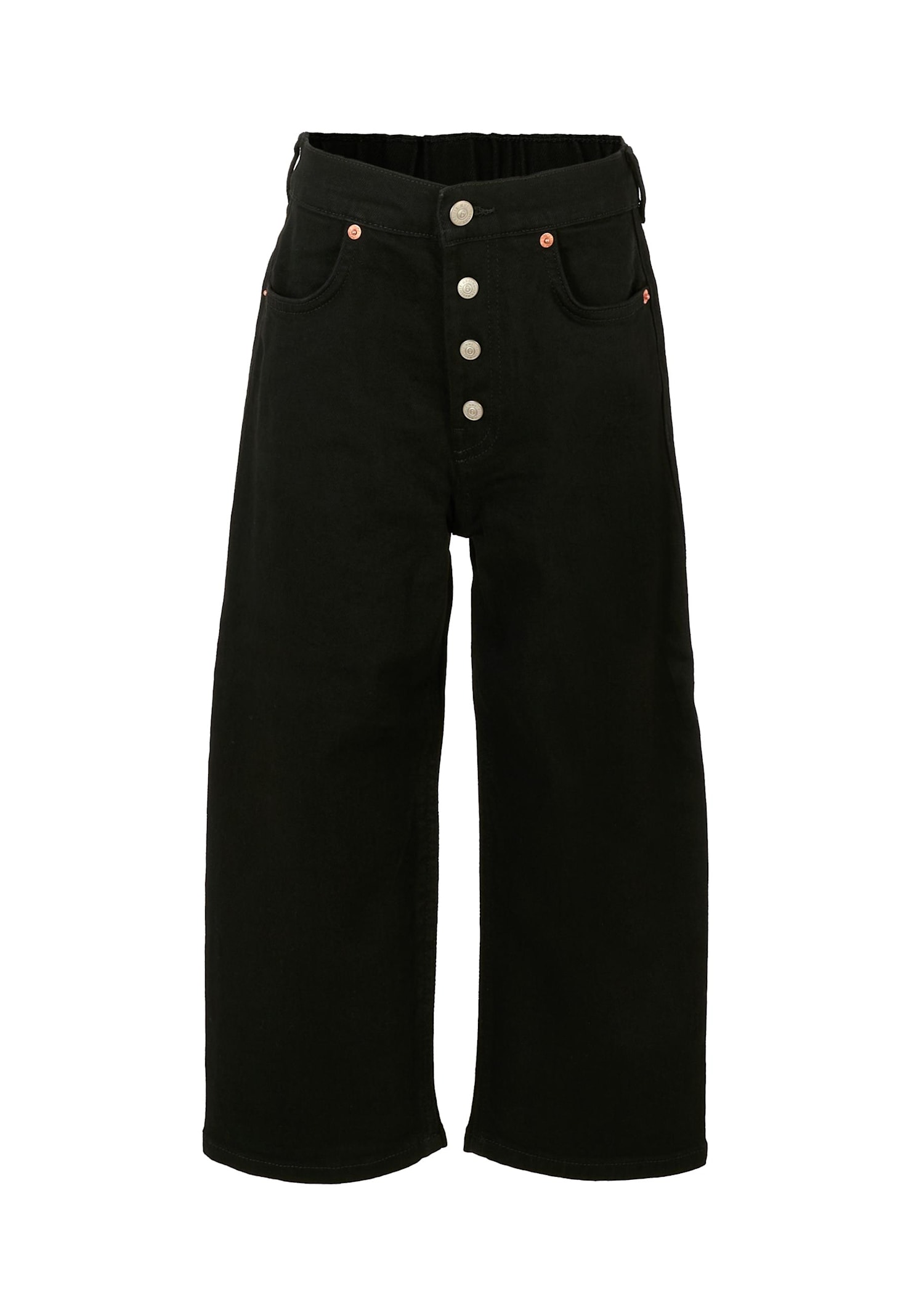 MM6 Maison Margiela Black Jeans For Kids With Logo Patch