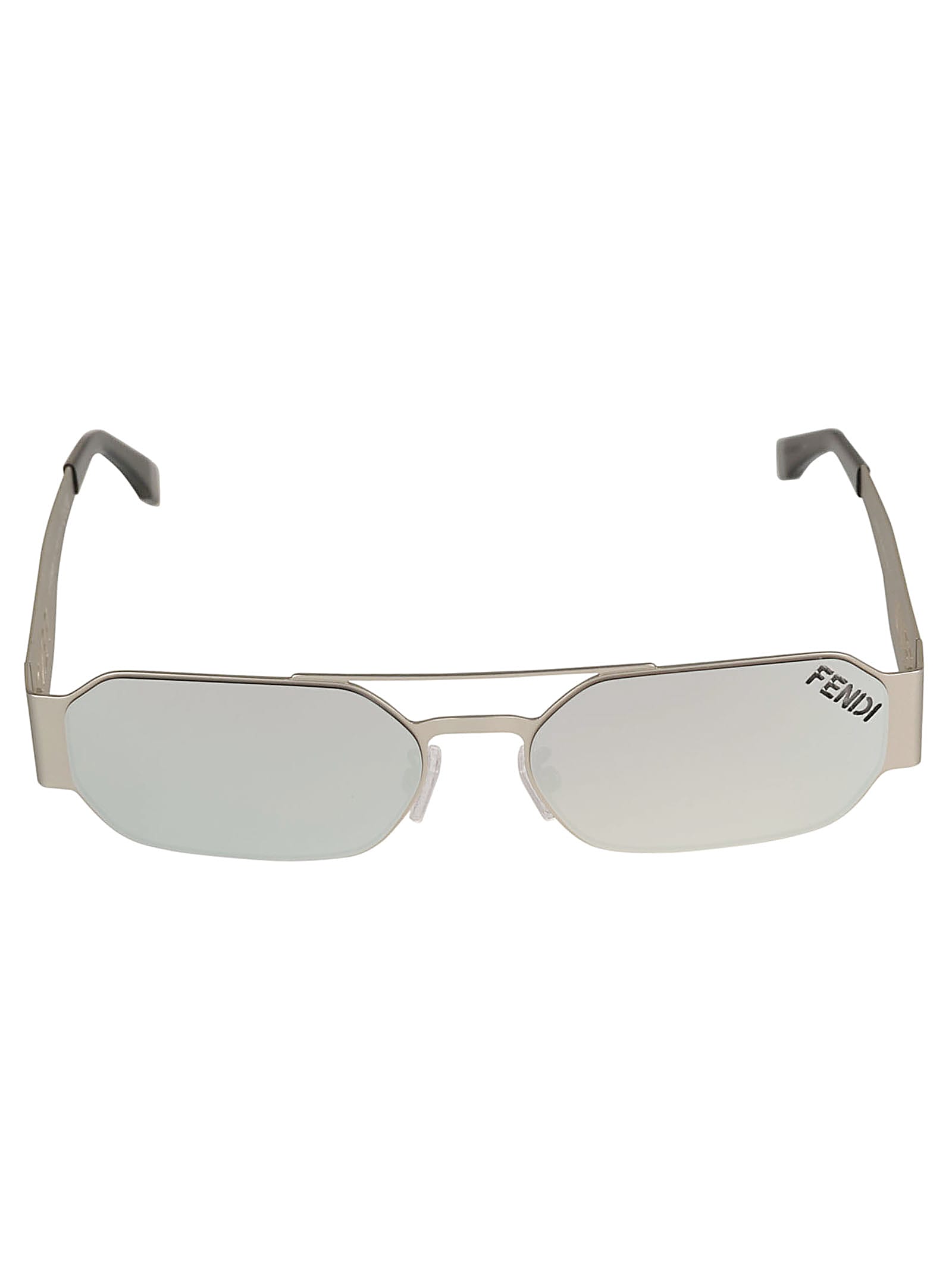 Fendi Logo Rectangle Aviator Sunglasses