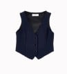 Monnalisa Blue Waistcoat For Girl With Logo