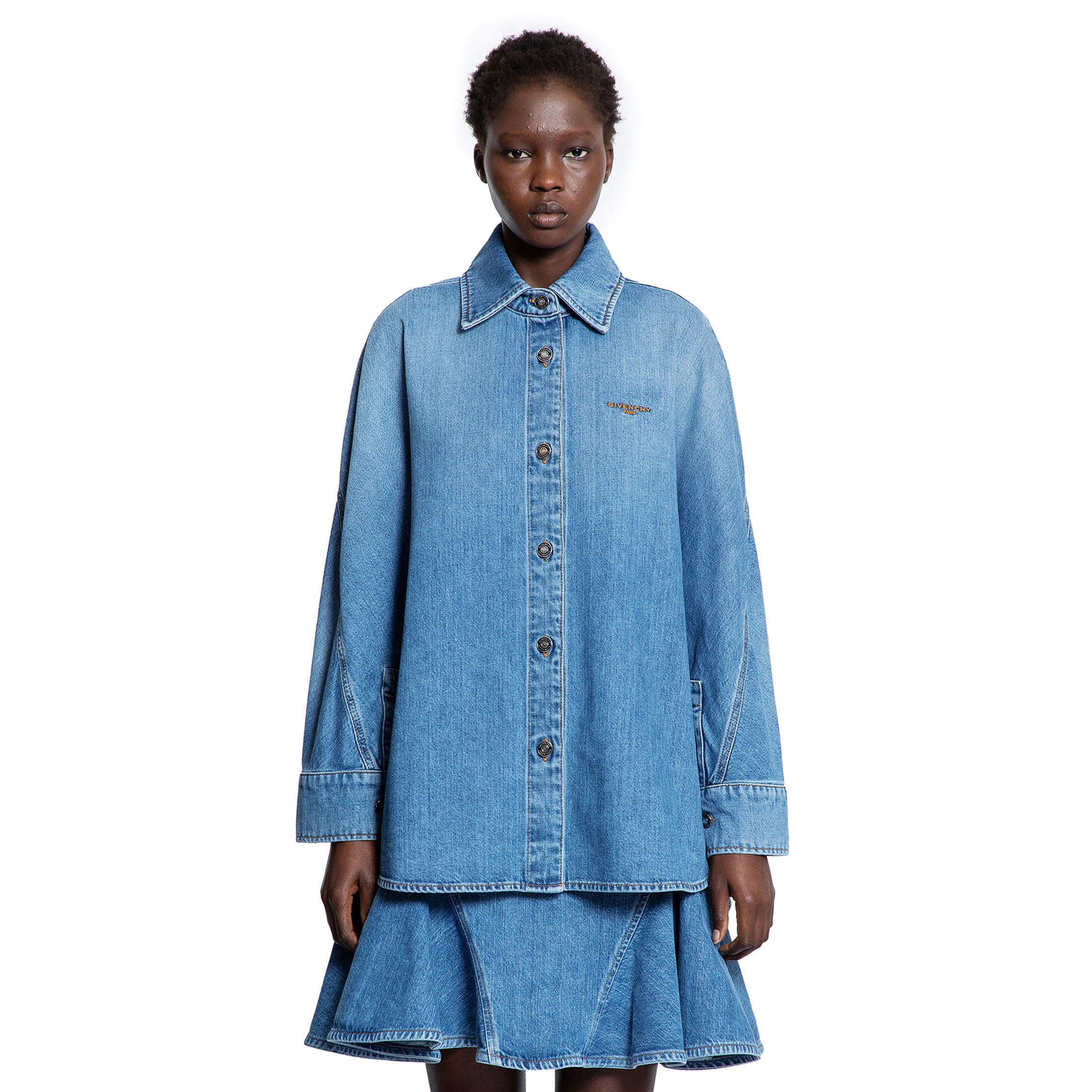Cocoon Shirt in Washed Denim