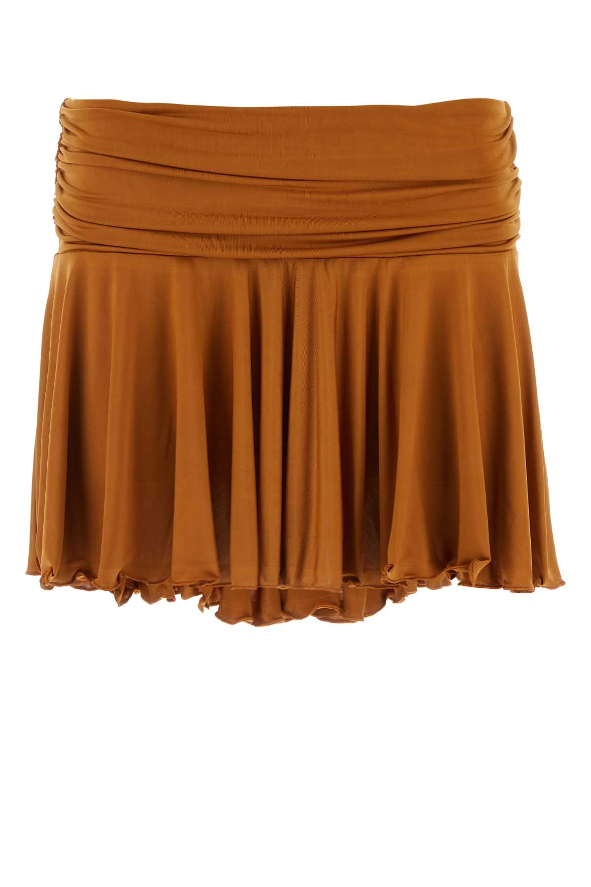 Gimaguas Caramel Stretch Polyester Mini Skirt