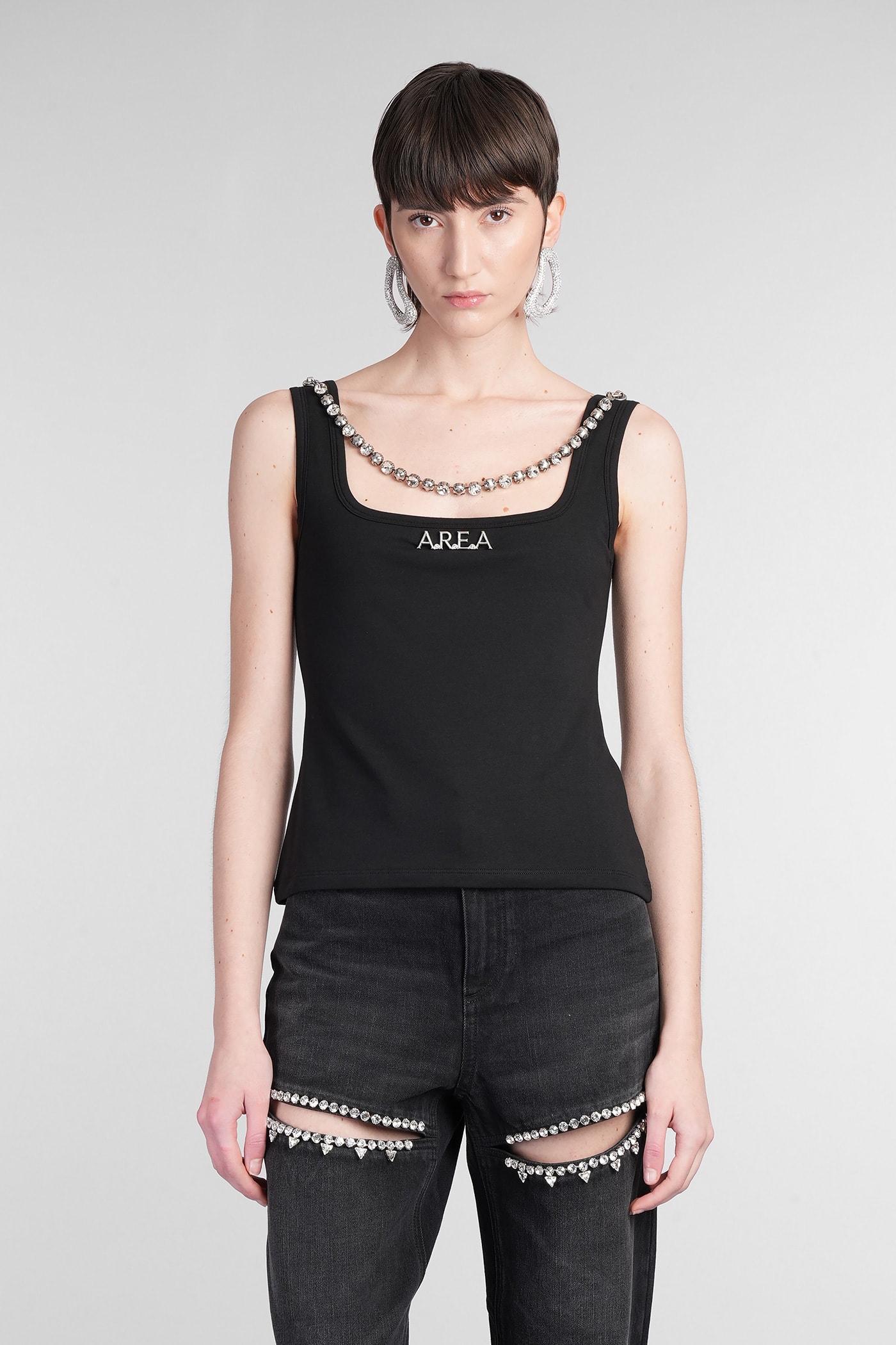 AREA Topwear In Black Cotton
