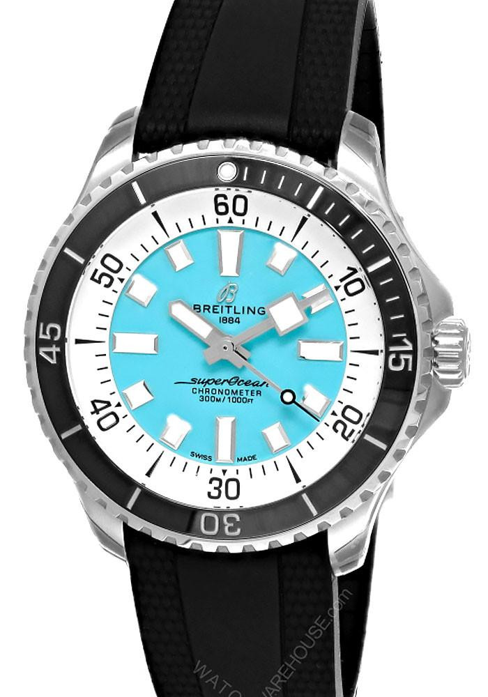 BREITLING Superocean Automatic 44MM Turquoise Dial Men's Watch A17376211L2S1