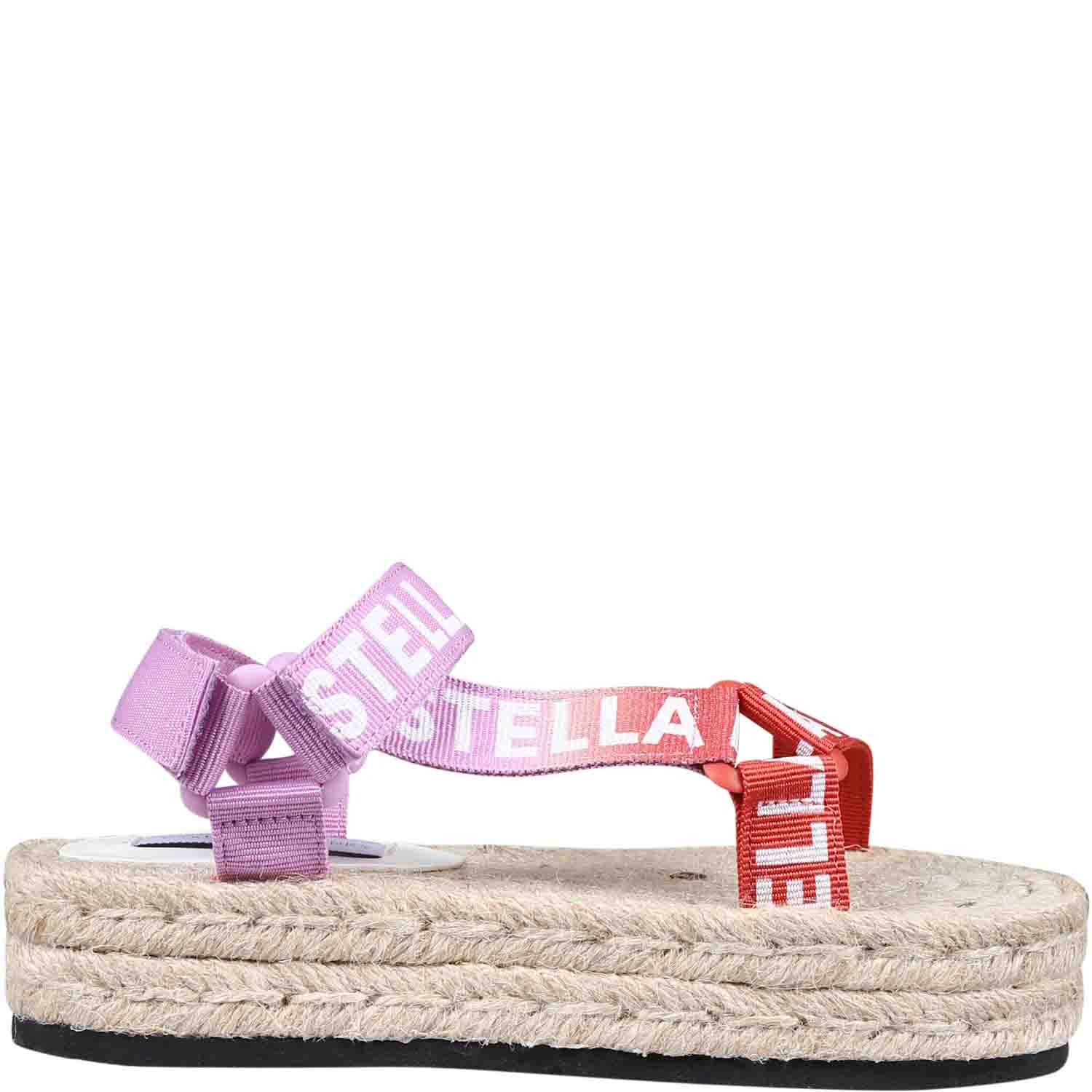 Stella McCartney Kids Beige Sandals For Girl With Logo