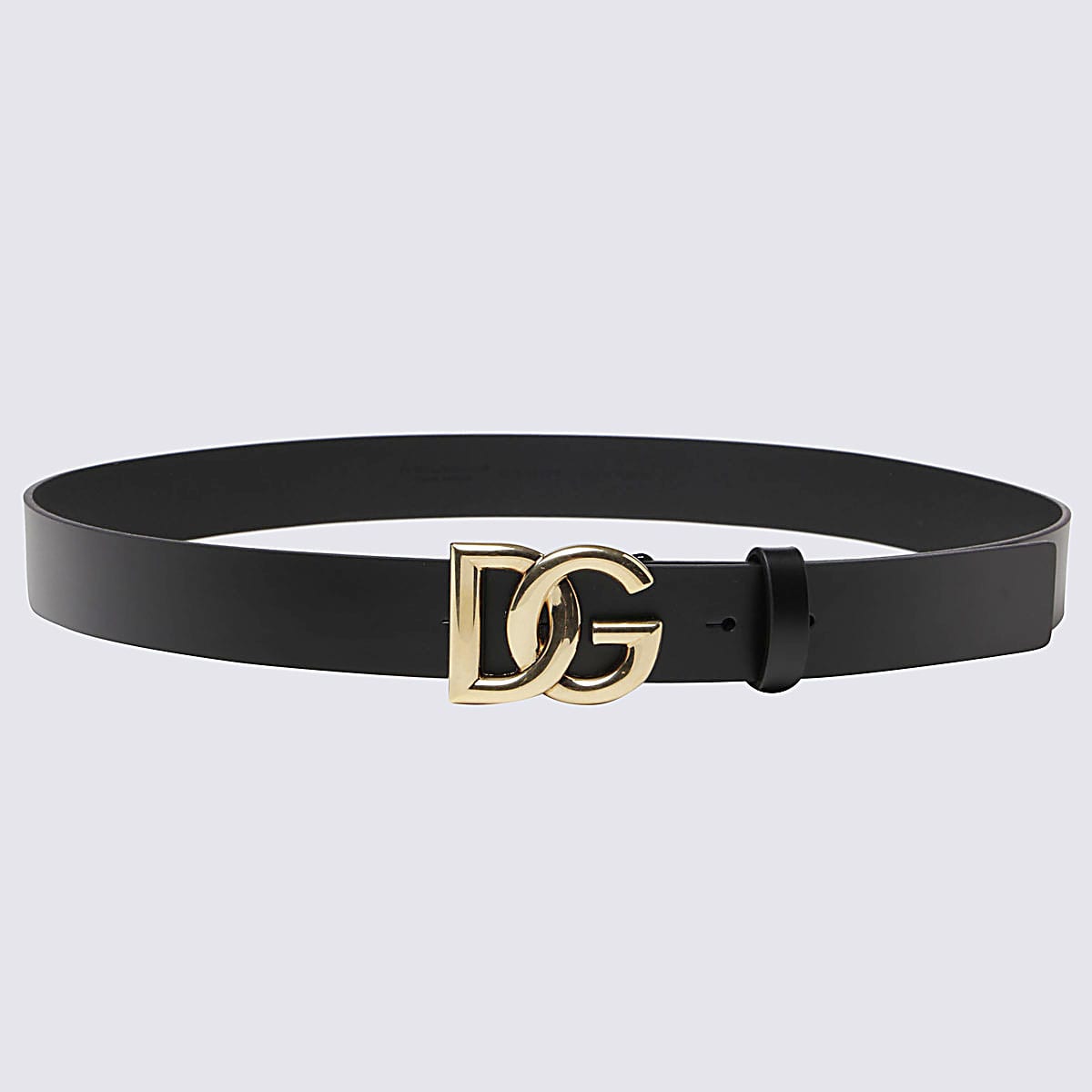 Dolce & Gabbana Black And Gold Leather Belt