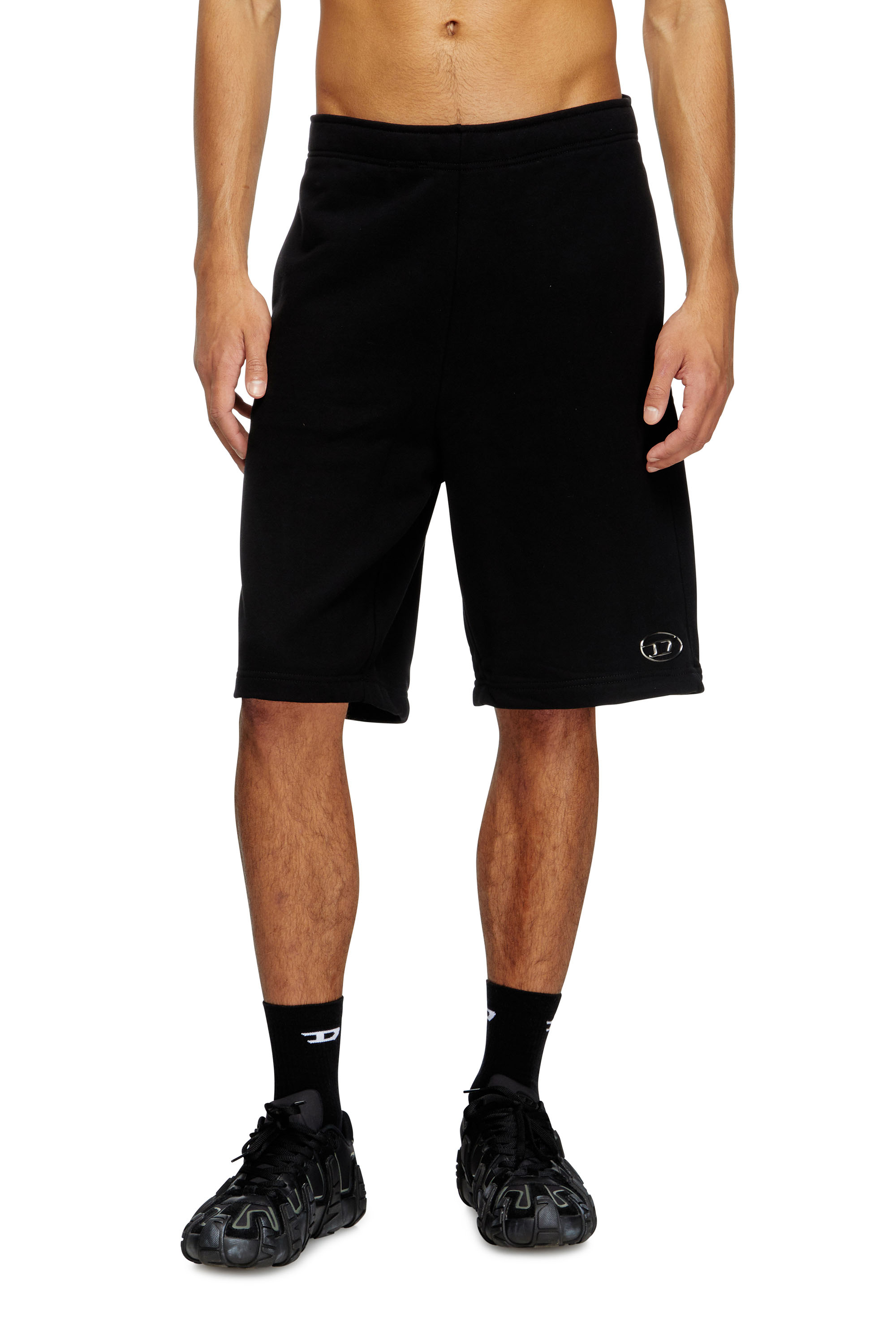 Diesel - Sweat shorts with injection molded logo - Shorts - Man - Black