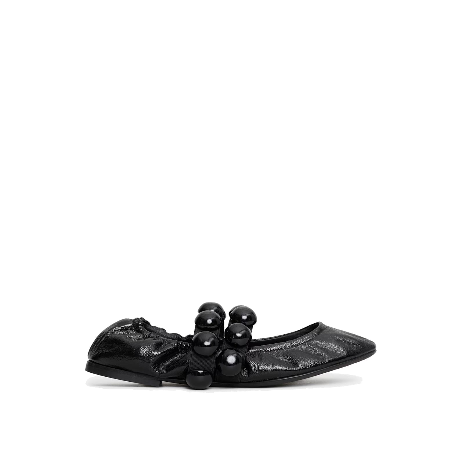 Alaia Sphere Leather Mary Jane Flats