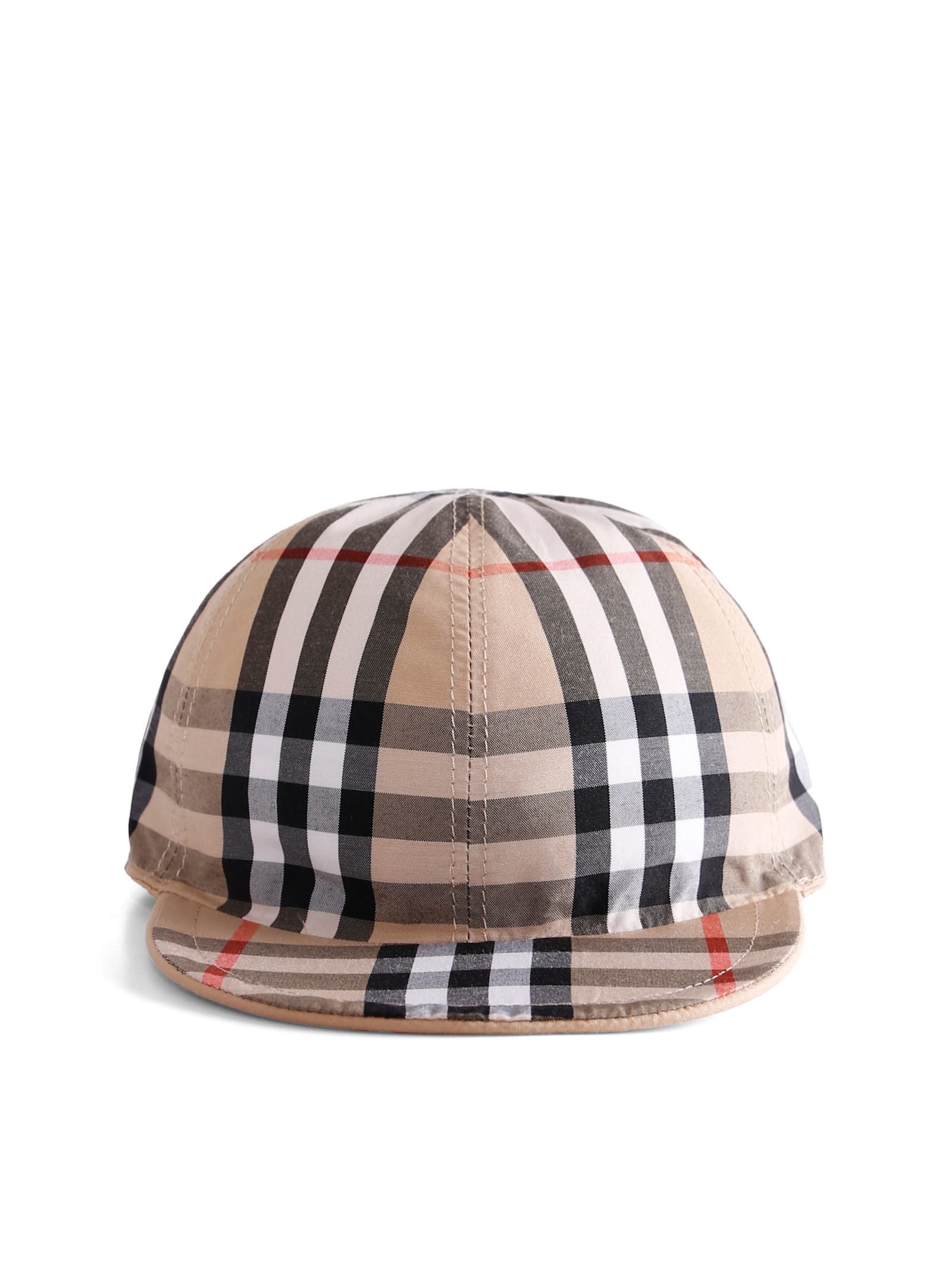 Burberry Beige Hat For Babykids With Vintage Check