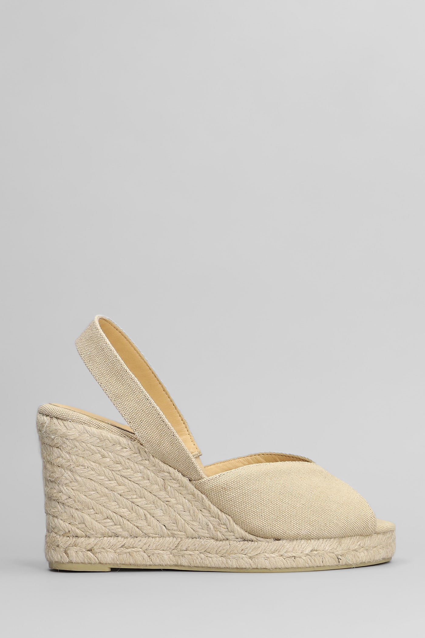 Castañer Brisa-8-002 Wedges In Beige Canvas