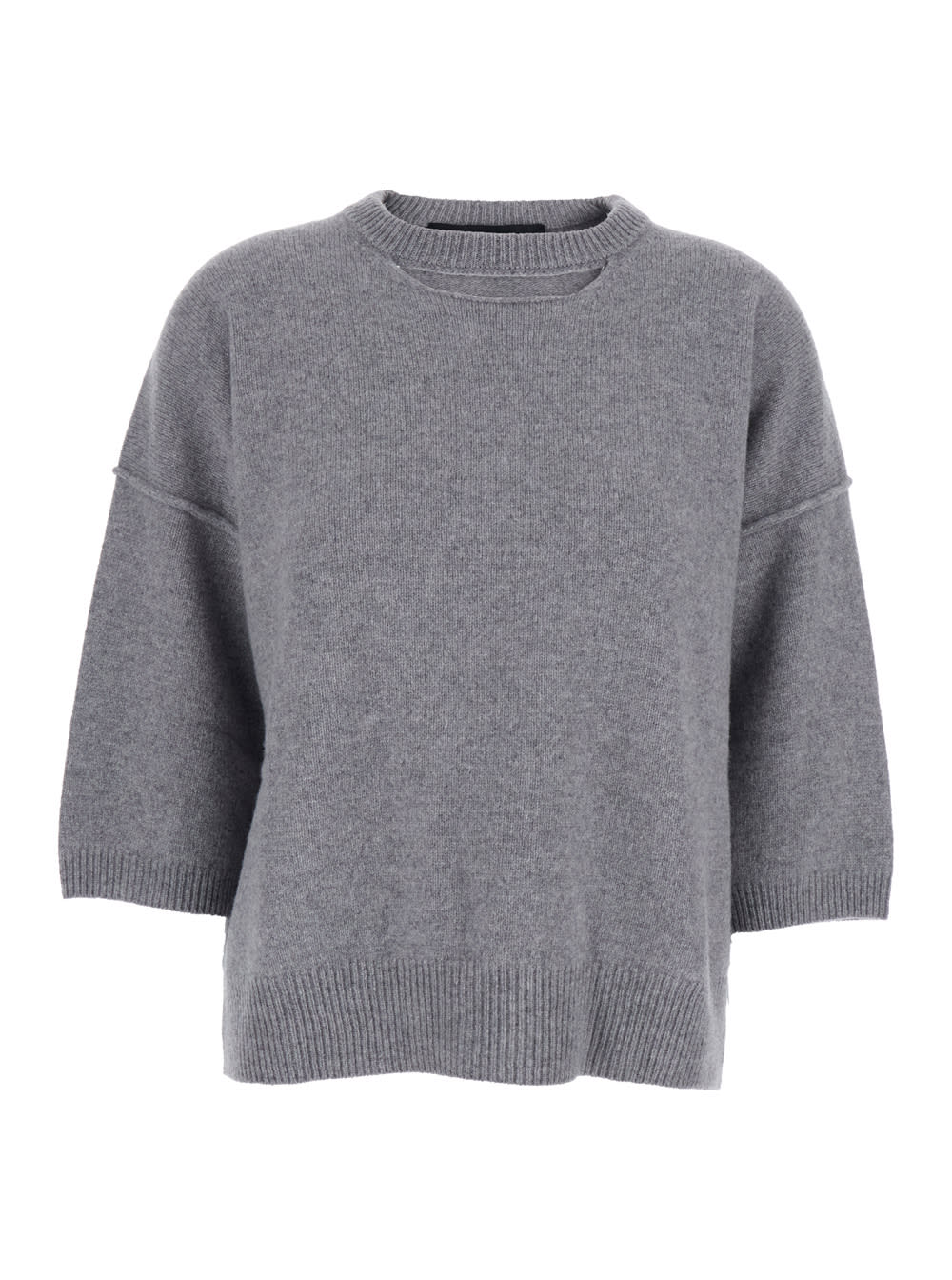 Federica Tosi Maglia Over 70%lana/30%cashmere Cuciture A Vista