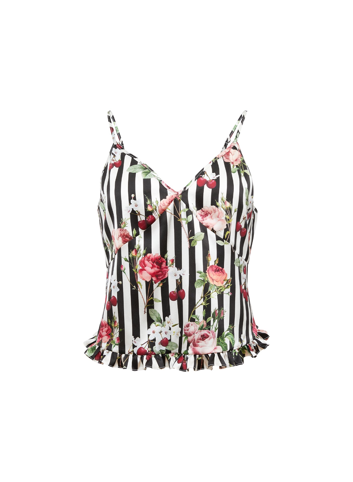 Fleur du Mal Cherry Rose Ruffle Cami
