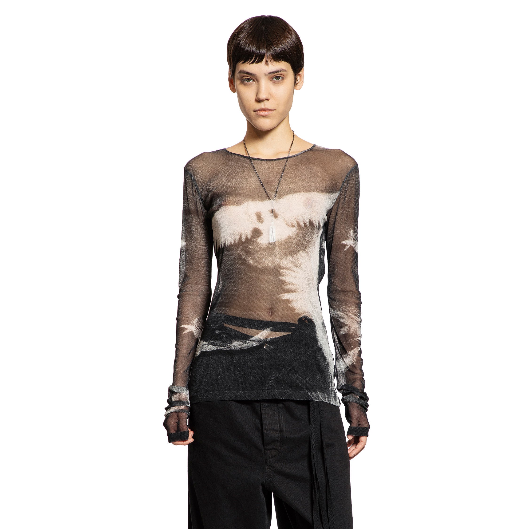 Fiene ''Doves'' Print Long Sleeve T-Shirt