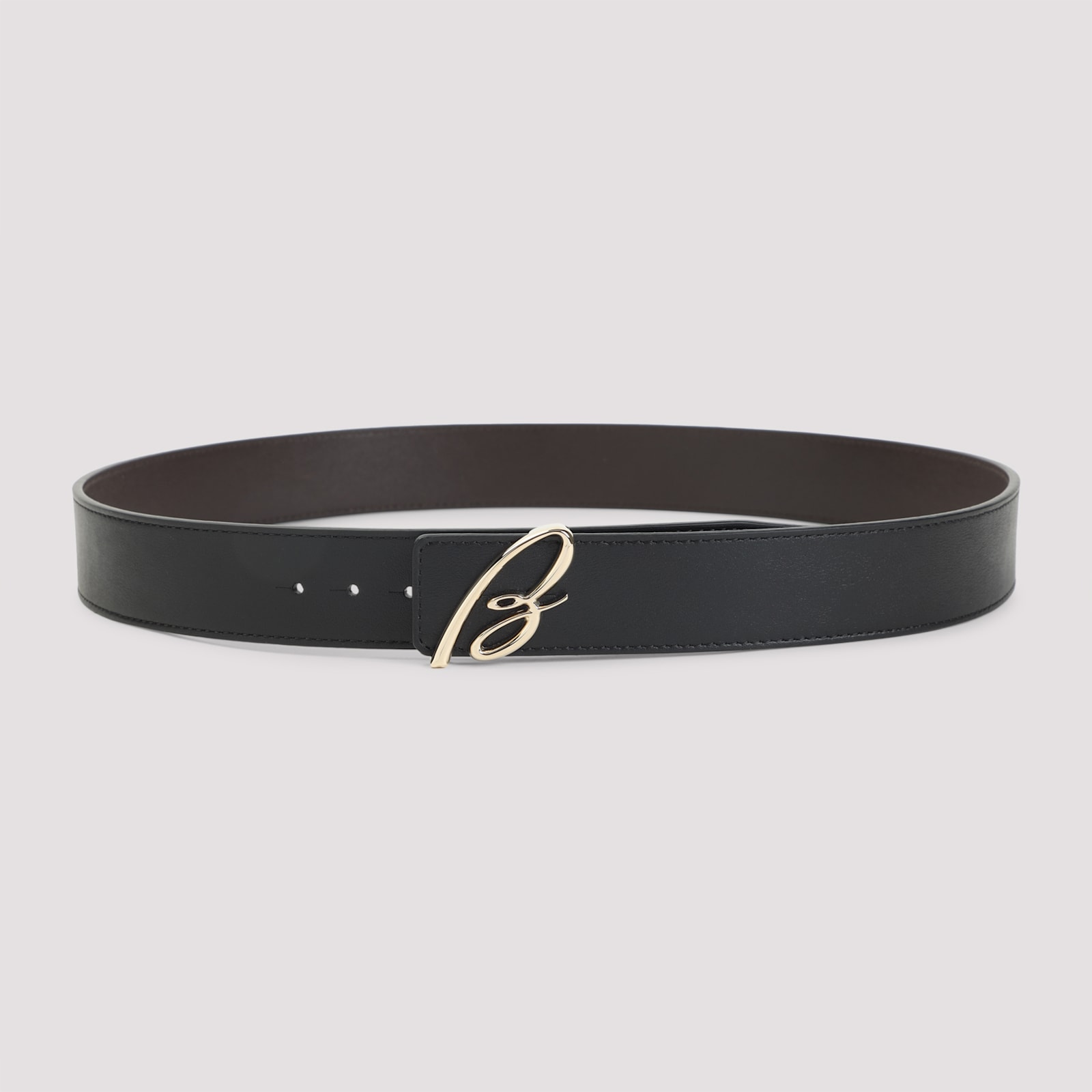 Brioni B Logo Reversible Leather Belt
