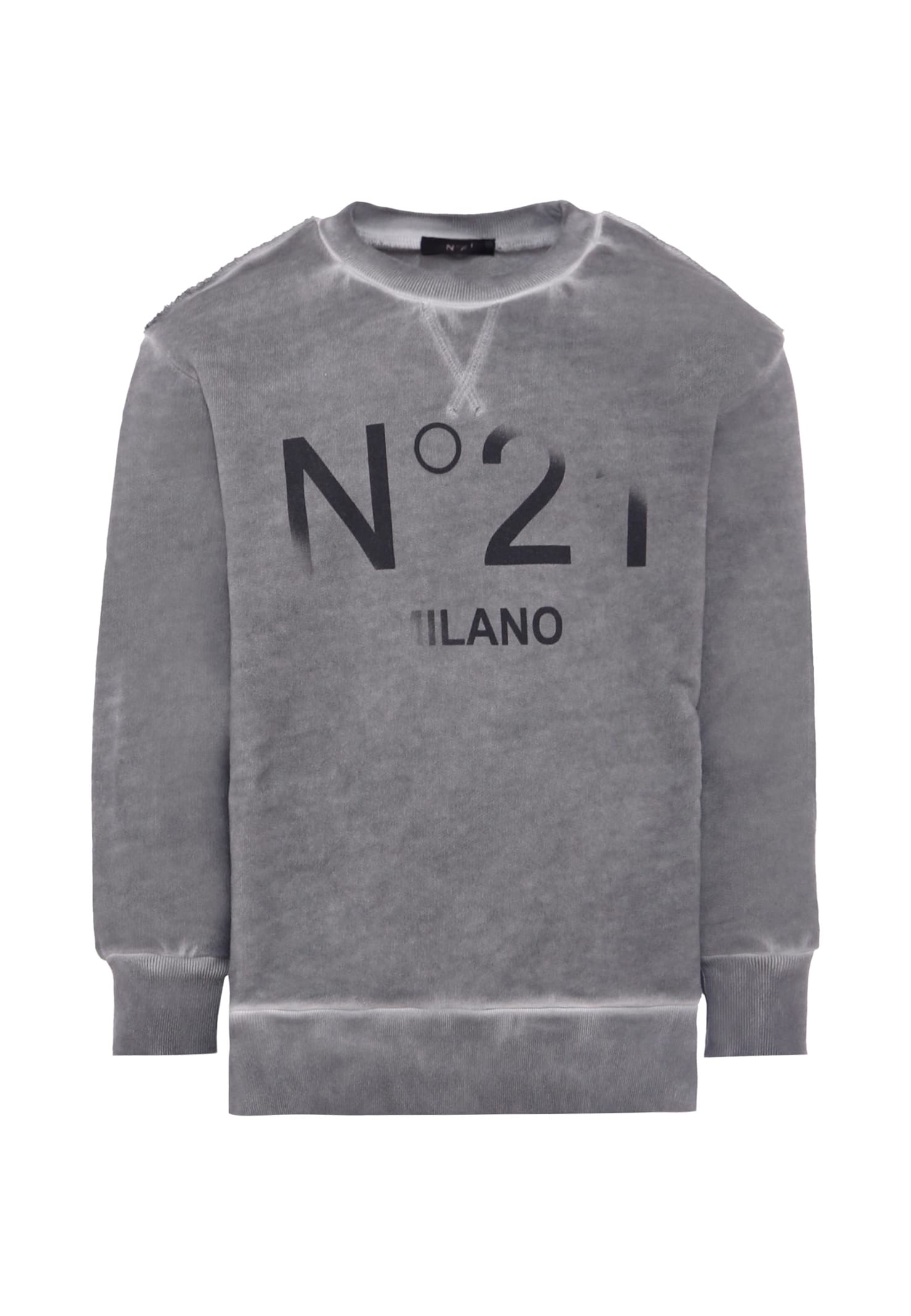 N.21 Grey Sweatshirt For Boy With Logo