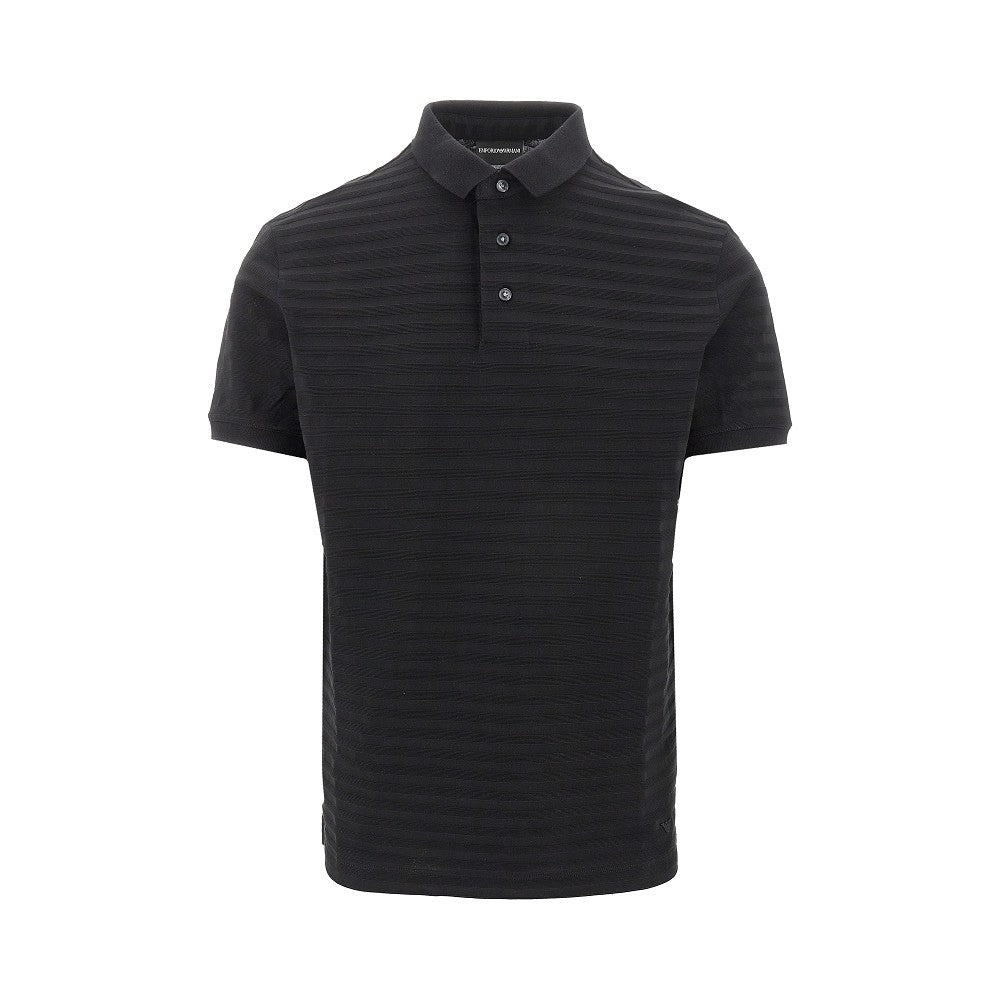 EMPORIO ARMANI 提花针织Polo衫 男士