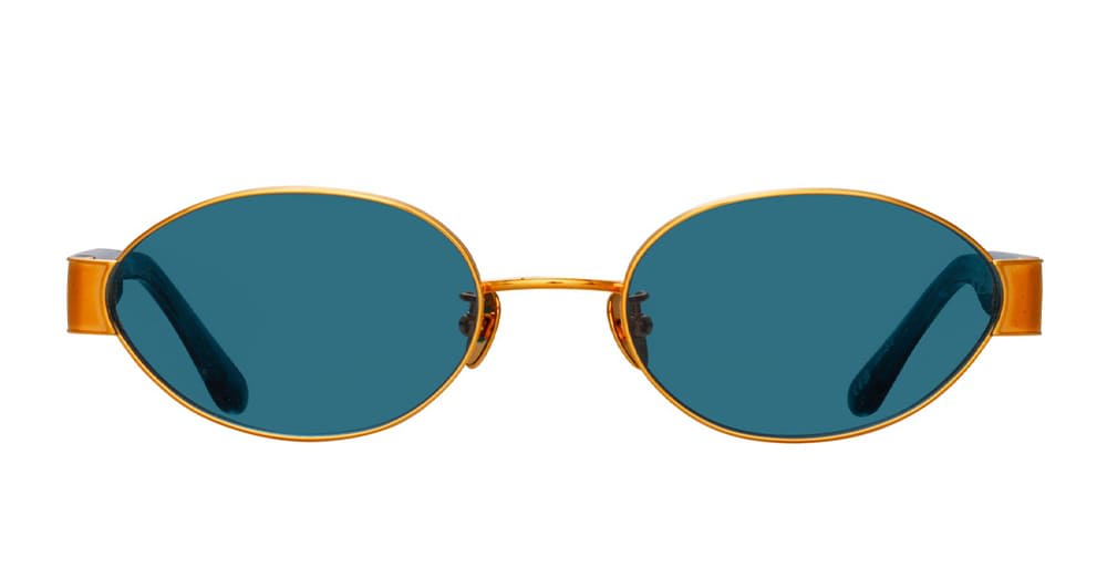 Linda Farrow Sadie - Yellow Gold / Aqua Sunglasses