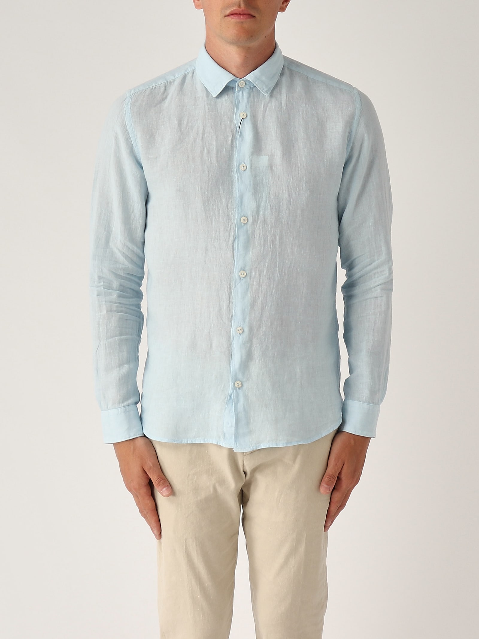 Altea Camicia M/l Collo Aperto Full-button Lino 100% Shirt