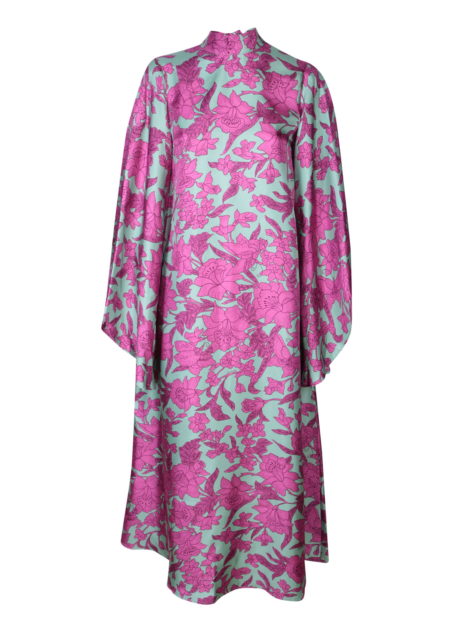 La DoubleJ Magnifico Midi Fuxia/green Dress