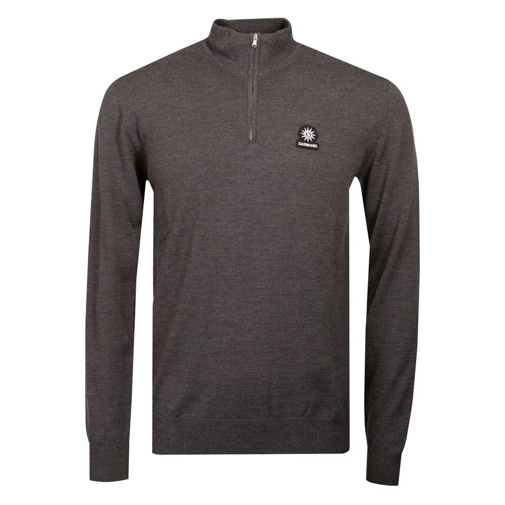 Fine Gauge Quarter Zip Knitted Jumper