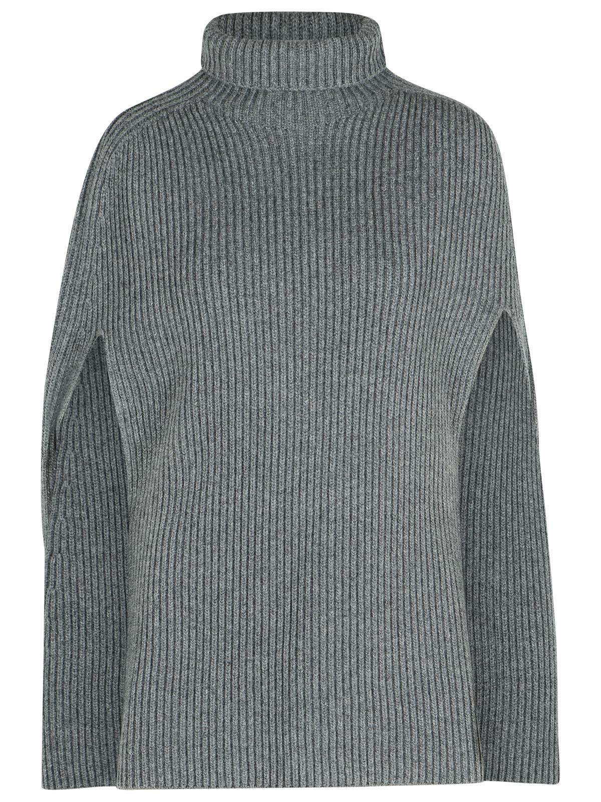 Jil Sander koala Grey Wool Turtleneck Cape