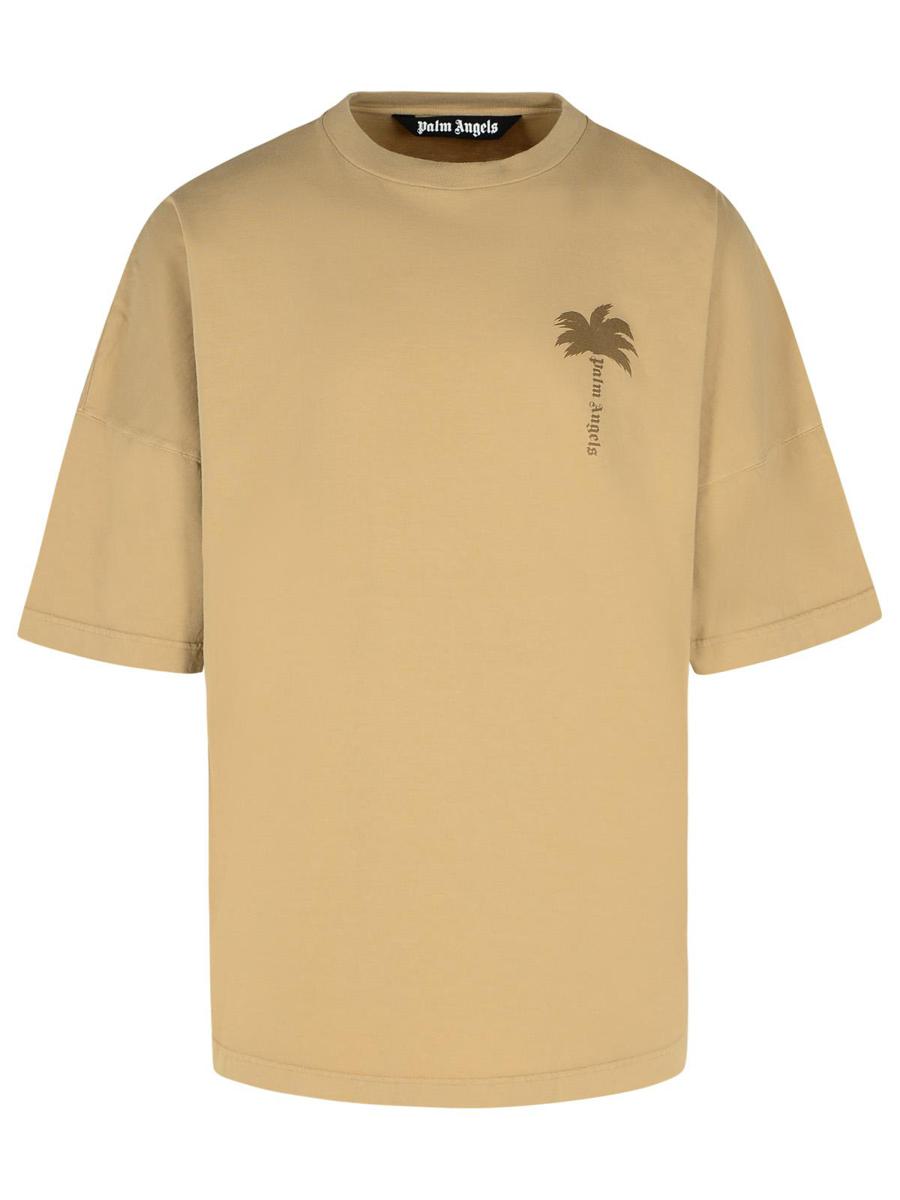 Palm Angels Beige Cotton T-Shirt