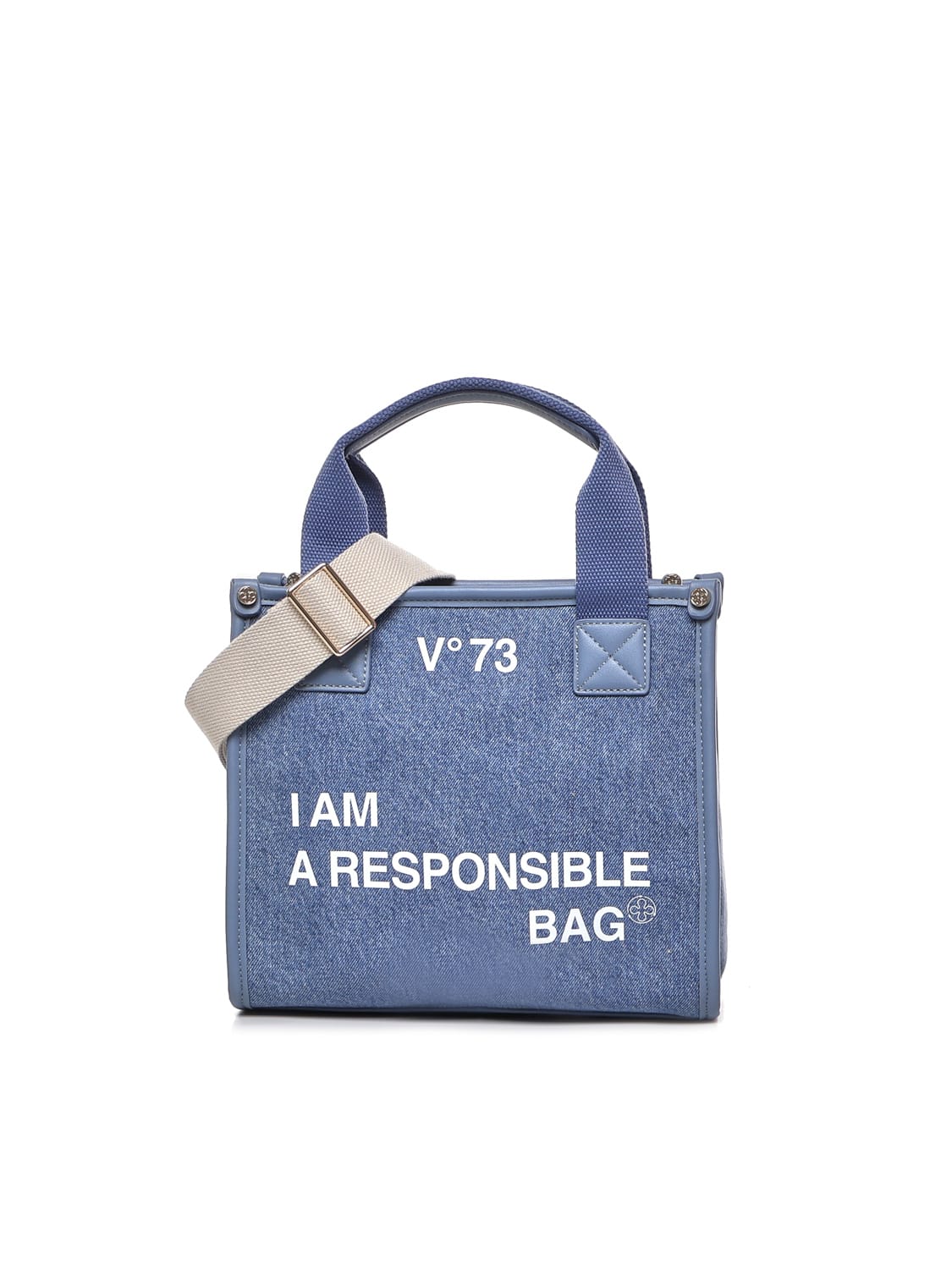 V73 Responsibility Tote Bag In Canvas And Eco-leather