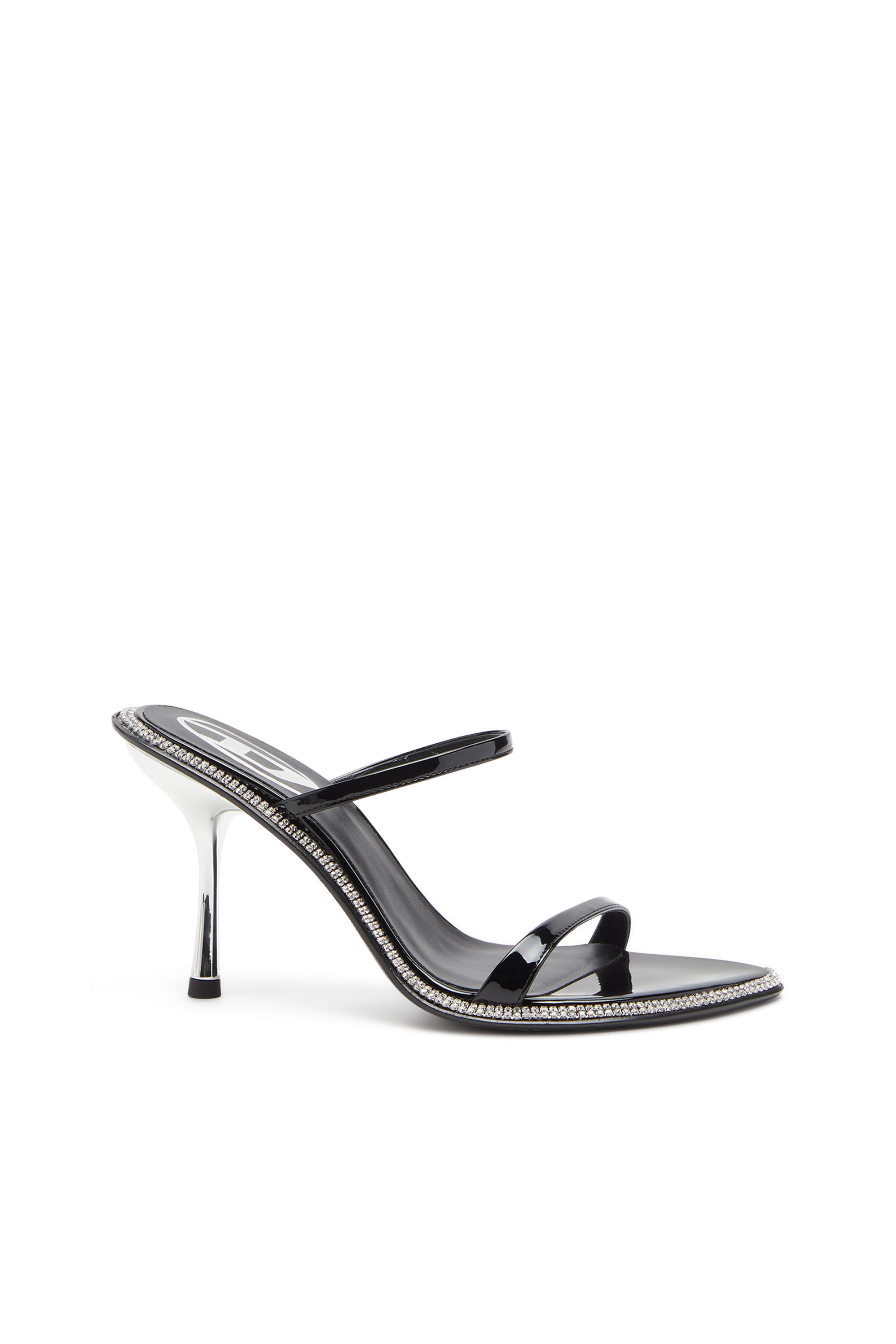 Diesel - D-Havanna-Strappy patent mules with crystals - Sandals - Woman - Black