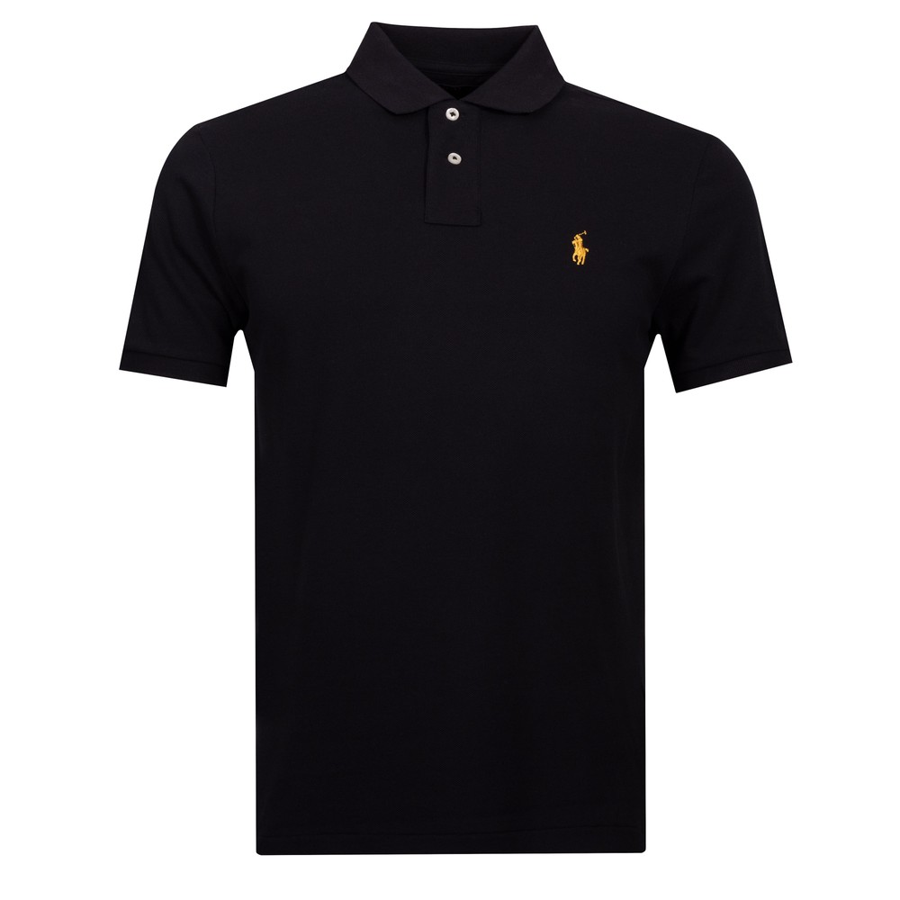 Custom Slim Plaid-Trim Mesh Polo Shirt