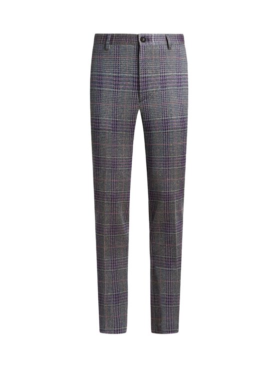 Etro, Pantalon À Carreaux En Coton Mélangé, Homme, Violet, Taille 46