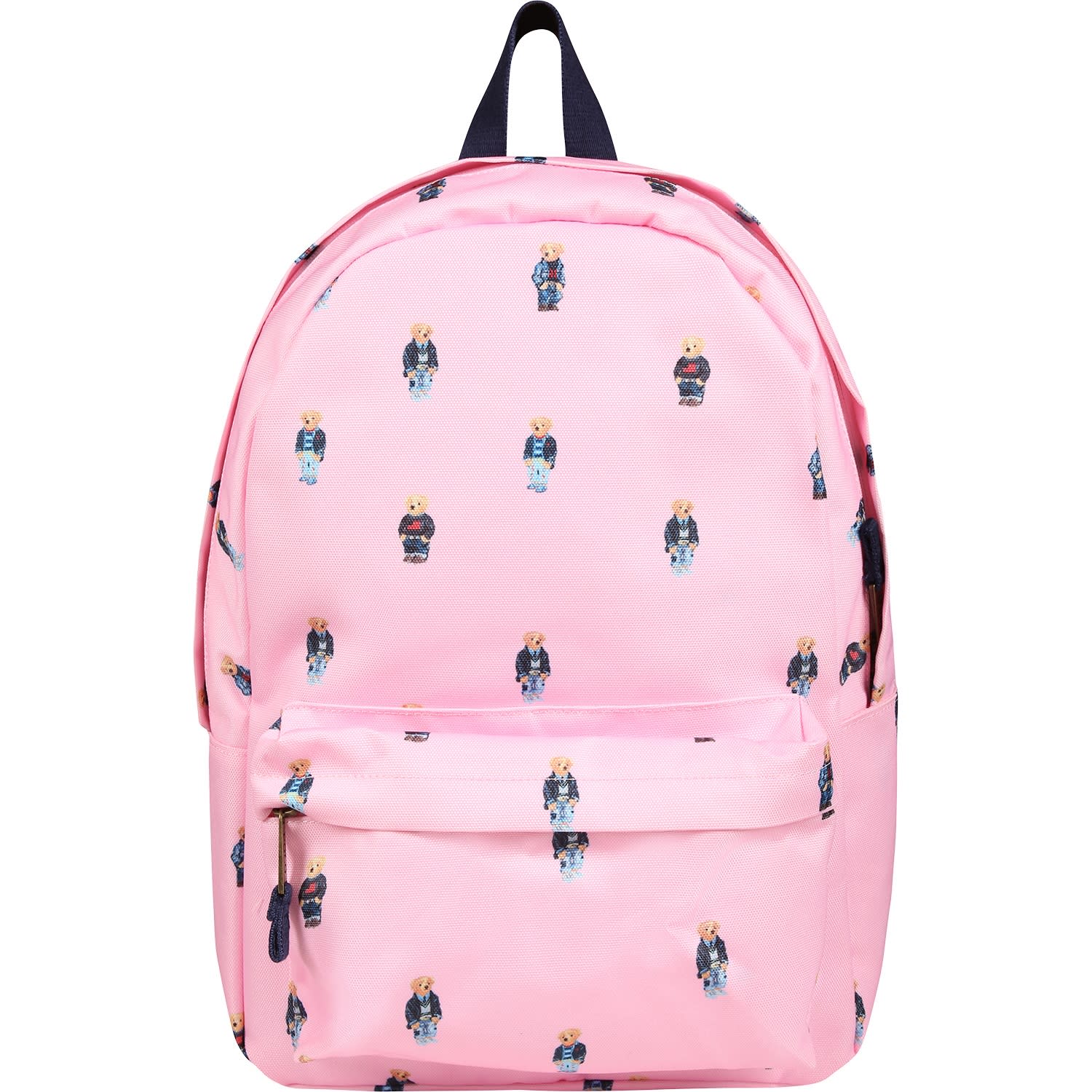 Ralph Lauren Pink Backpack For Girl With Polo Bear