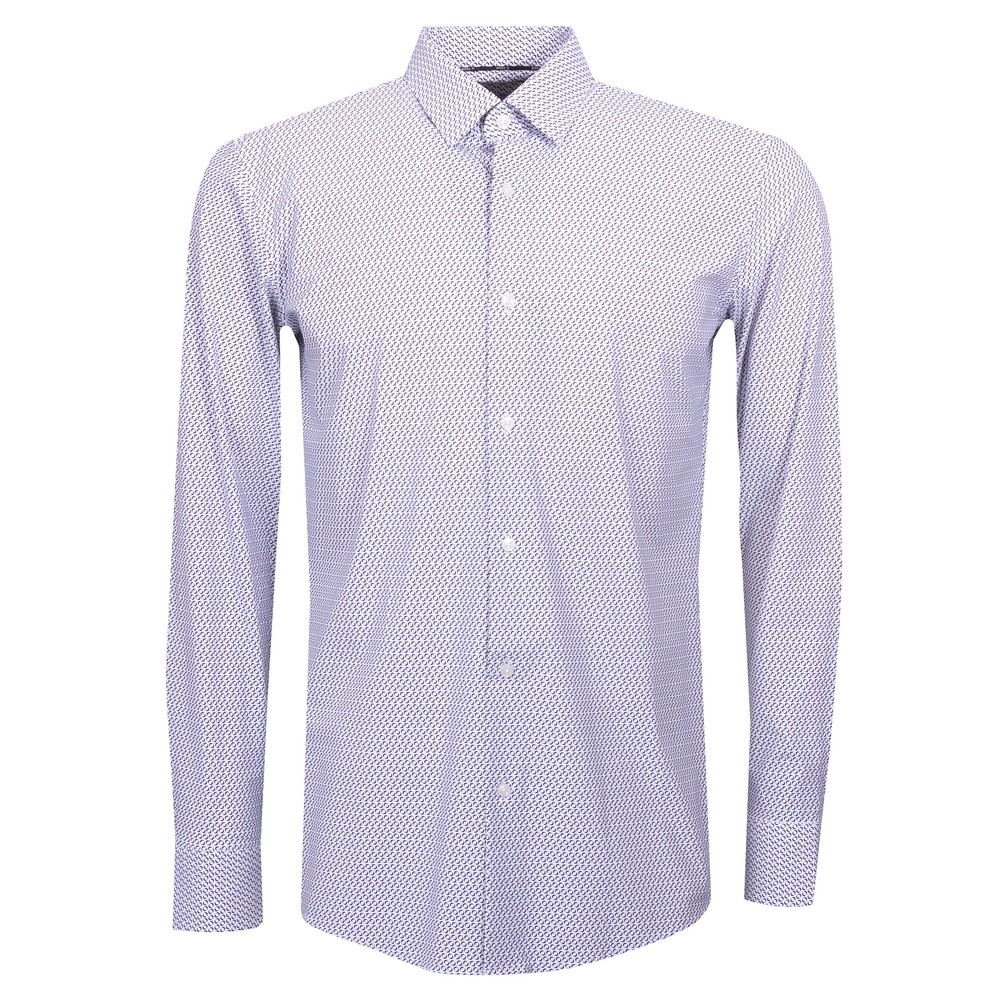 Formal Slim Fit Patterned Performance Shirt