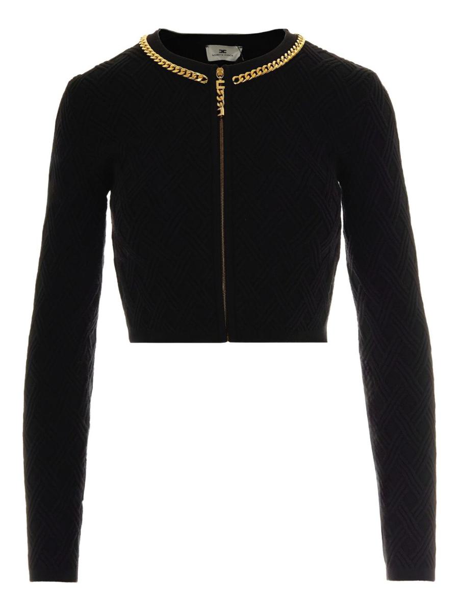 Elisabetta Franchi Tricot Cropped Cardigan