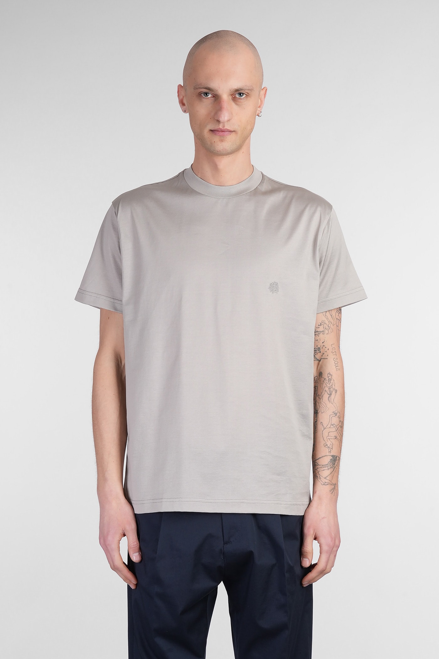 Low Brand B150 Rose T-shirt In Grey Cotton