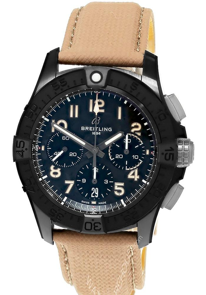BREITLING Avenger B01 Chronograph 42MM Night Mission Leather Men's Watch SB0146101B1X1
