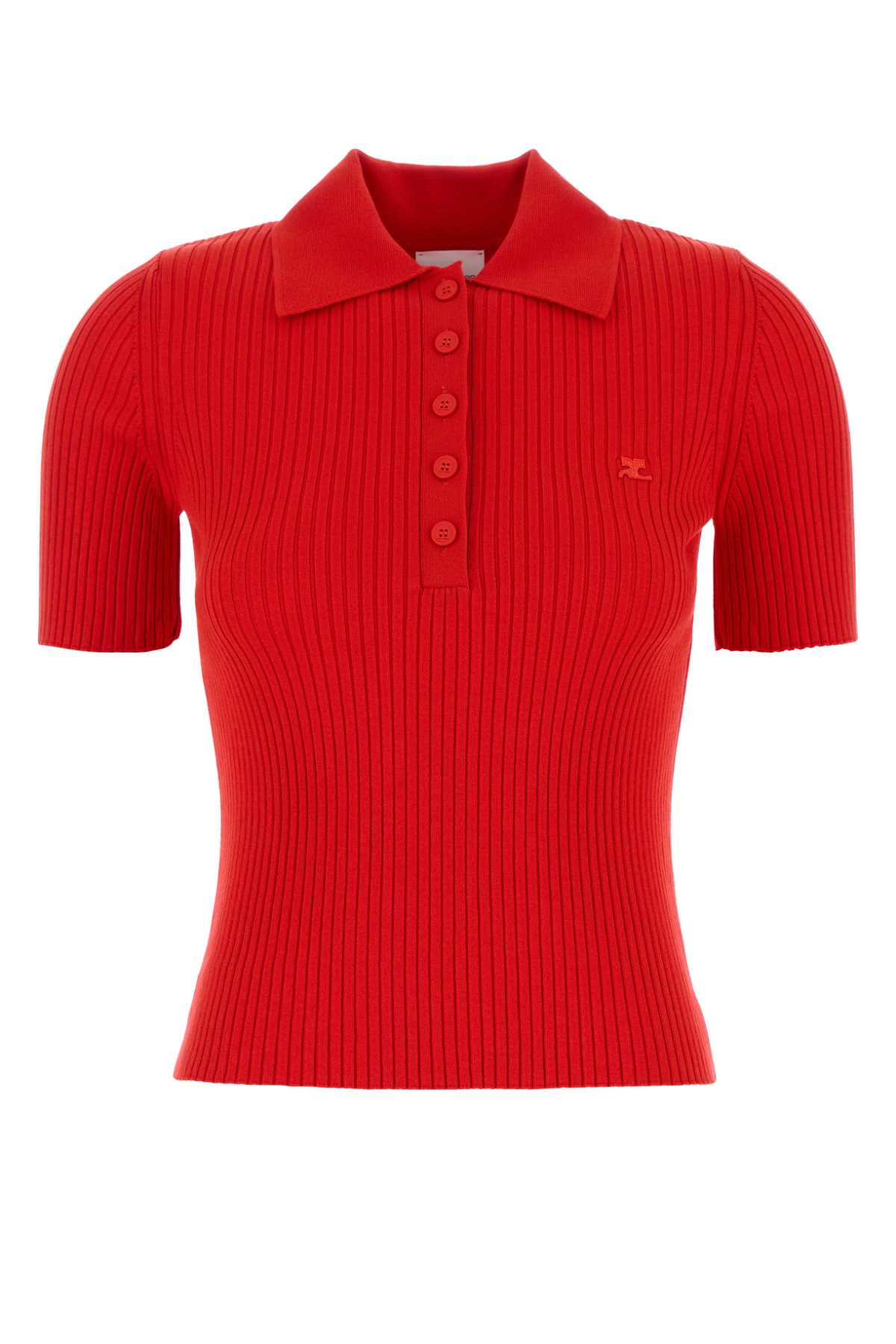 Courrèges Red Viscosa Blend Polo Shirt