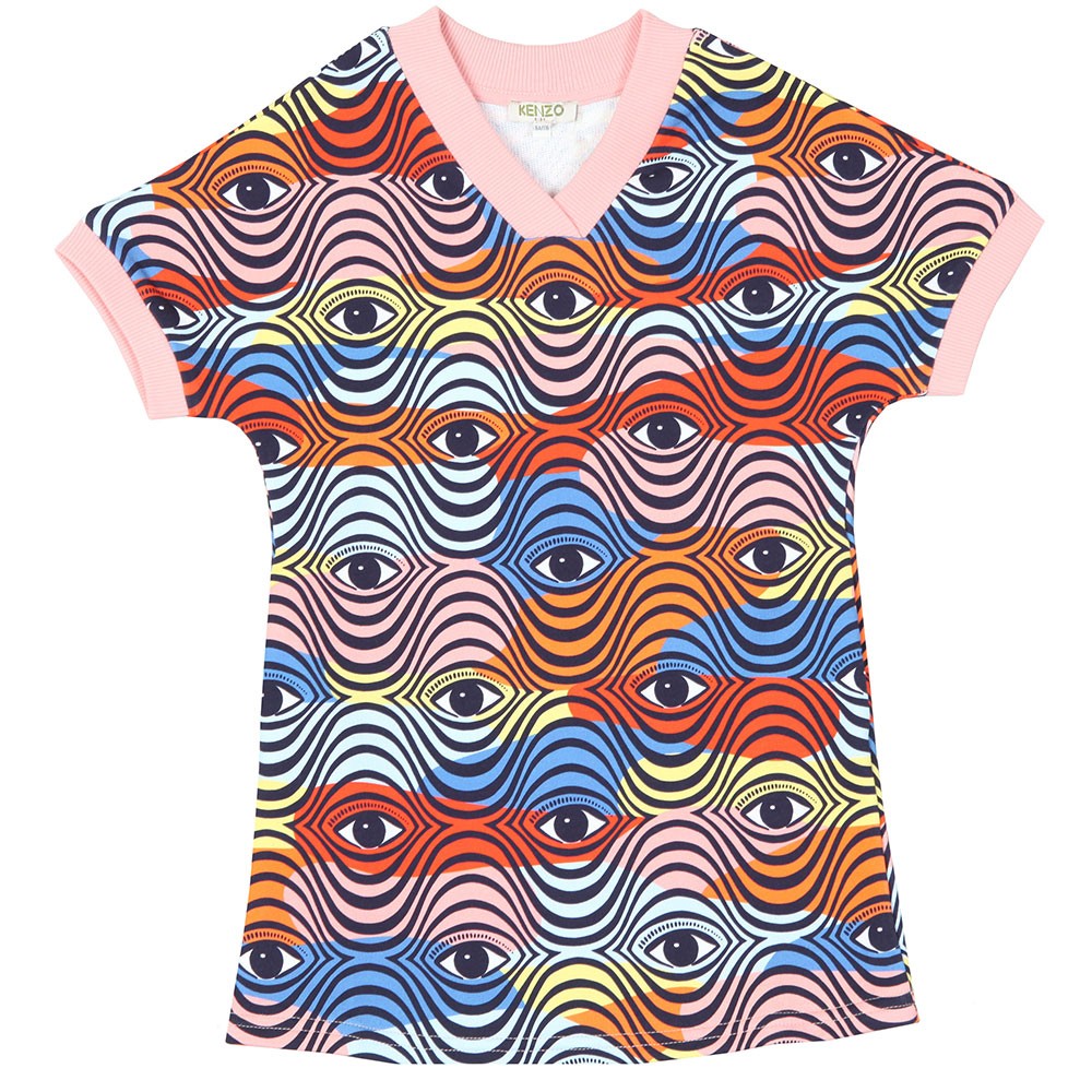 V Neck Wax Kenzo Sweatshirt Dress