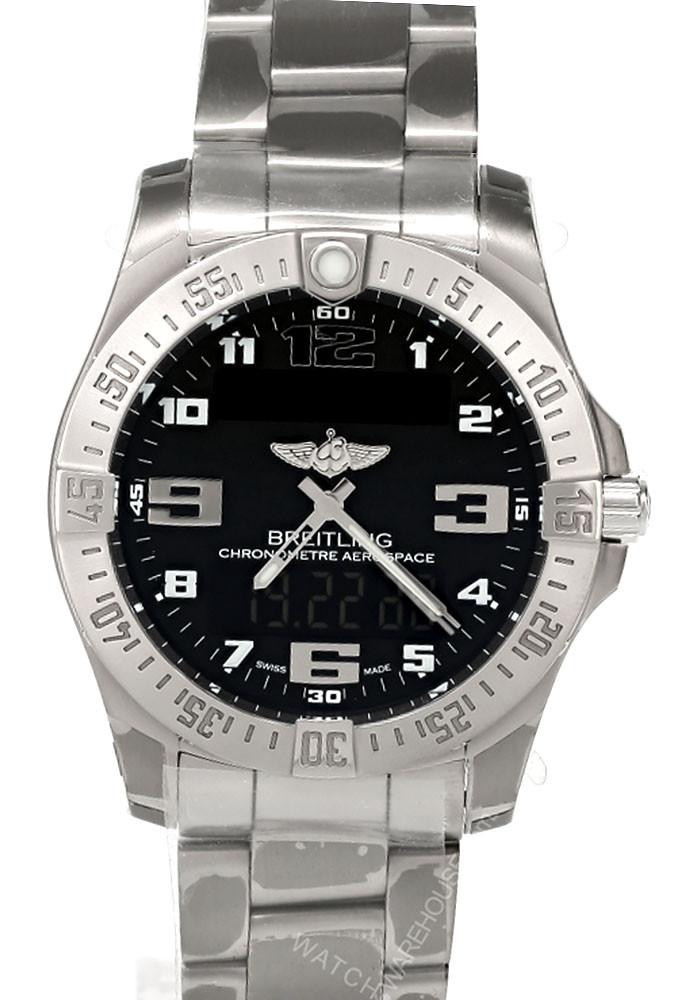 BREITLING Aerospace EVO Quartz 43MM Black Dial Titanium Men's Watch E79363101B1E1