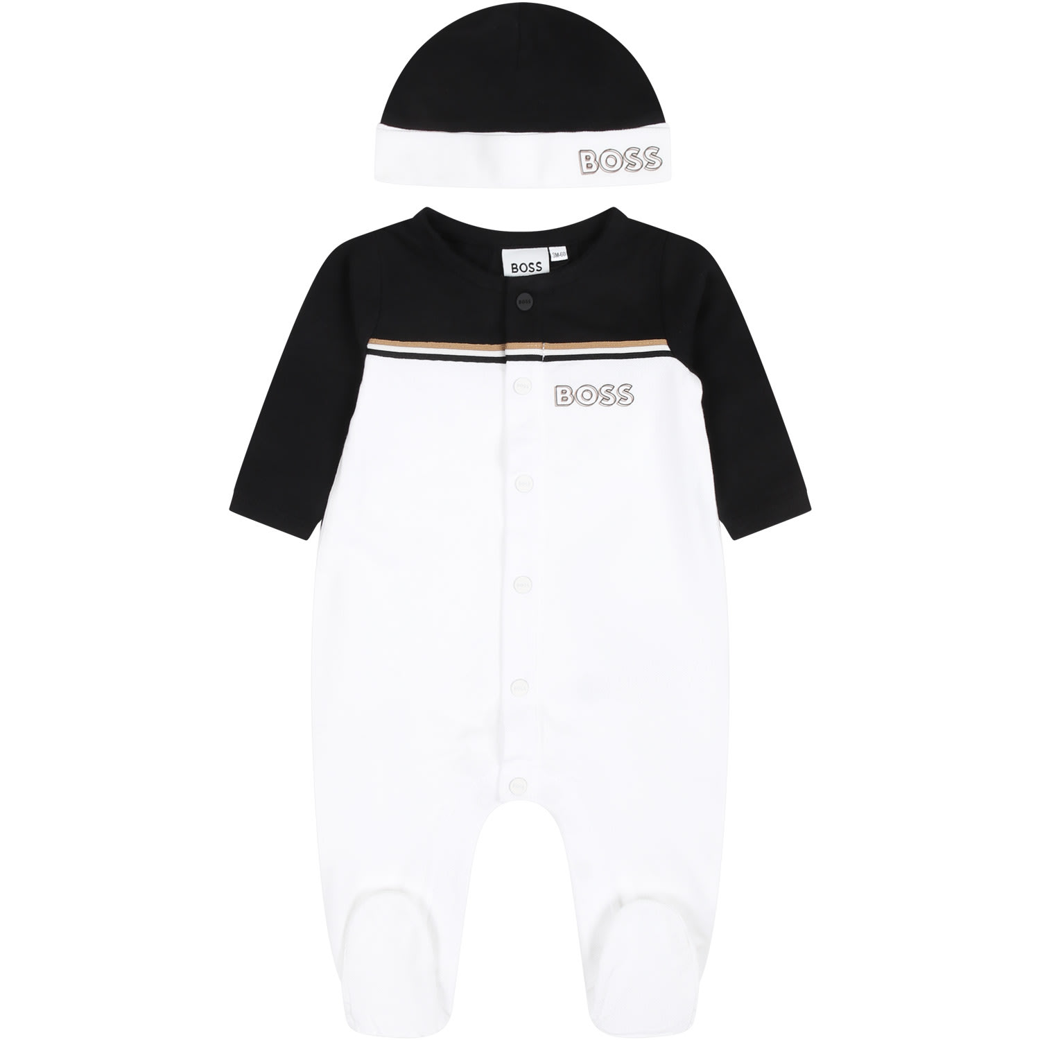 Hugo Boss White Set For Baby Boy With Logo