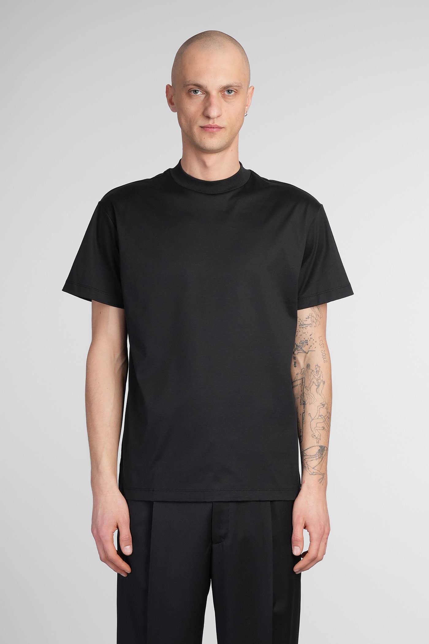 Lardini T-shirt In Black Cotton