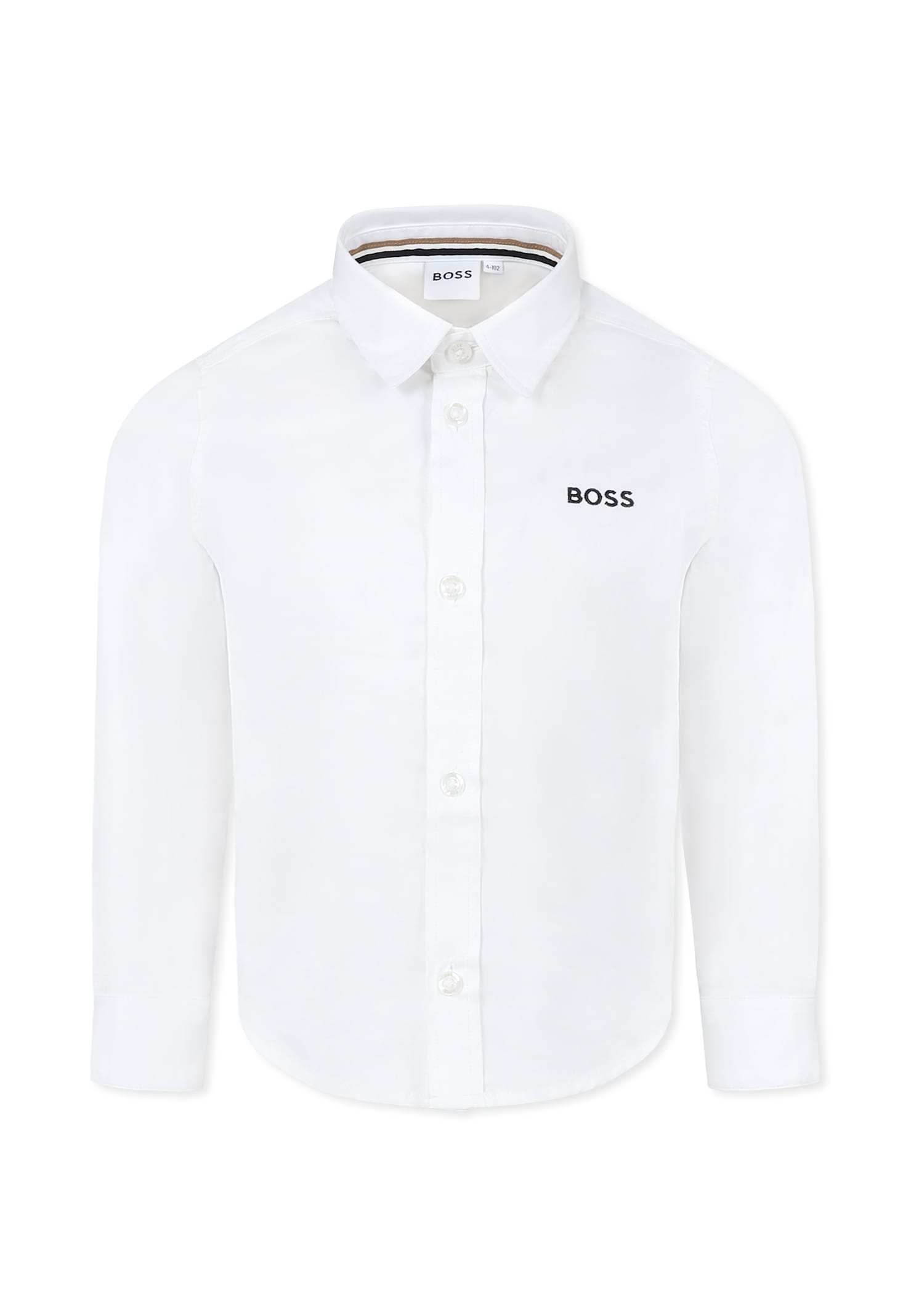 Hugo Boss White Shirt For Boy With Logo