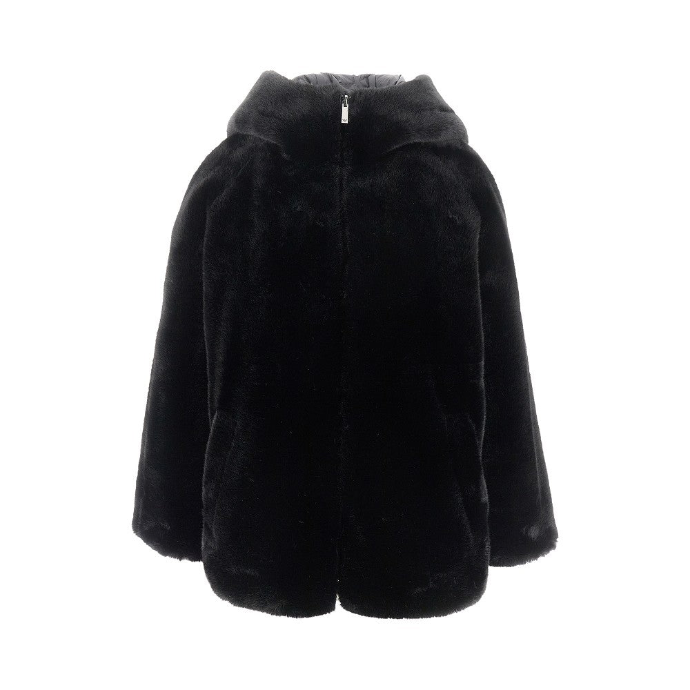 EMPORIO ARMANI Faux fur and nylon reversible jacket Woman