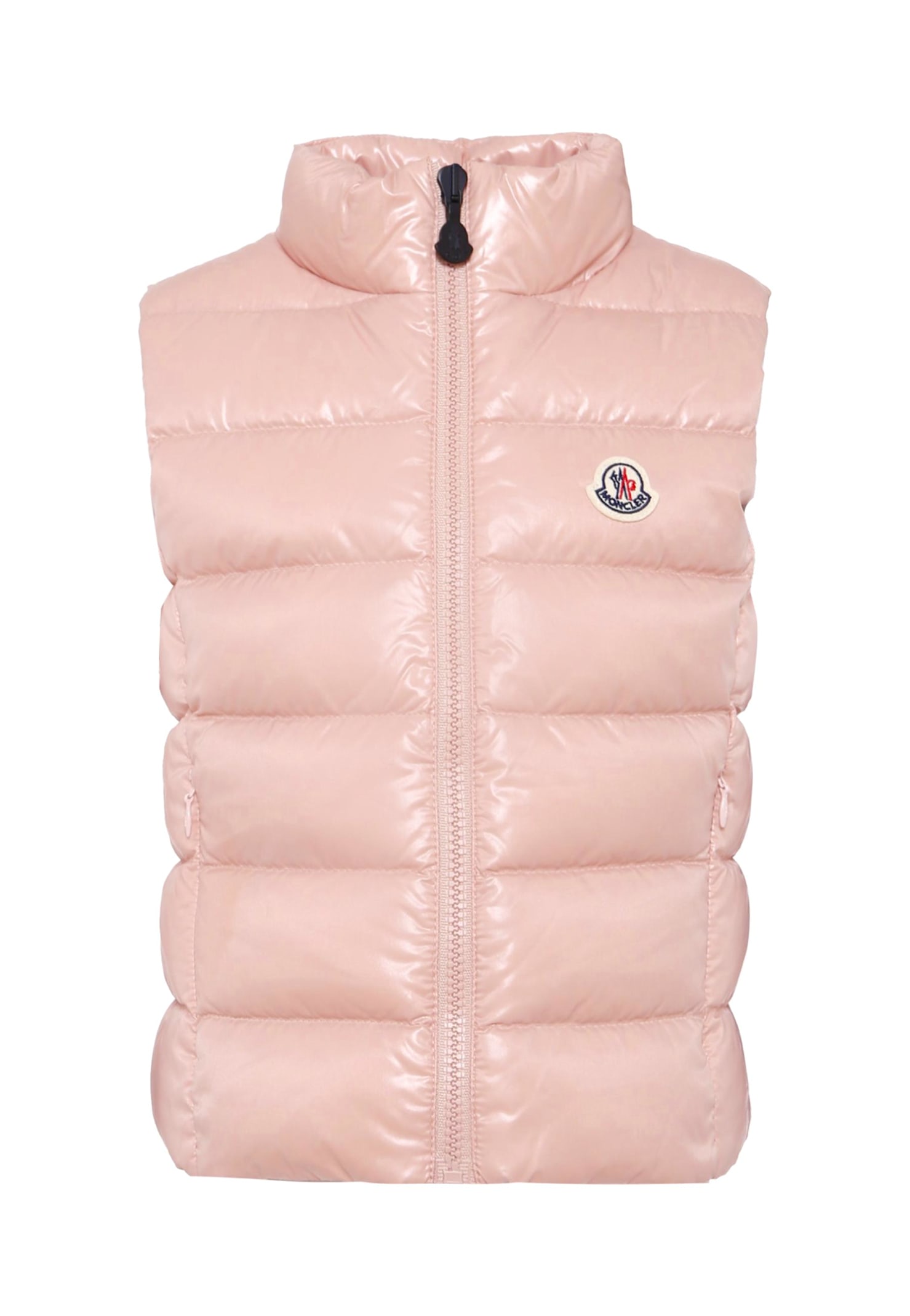 Moncler Pink Ghany Vest For Girl With Logo