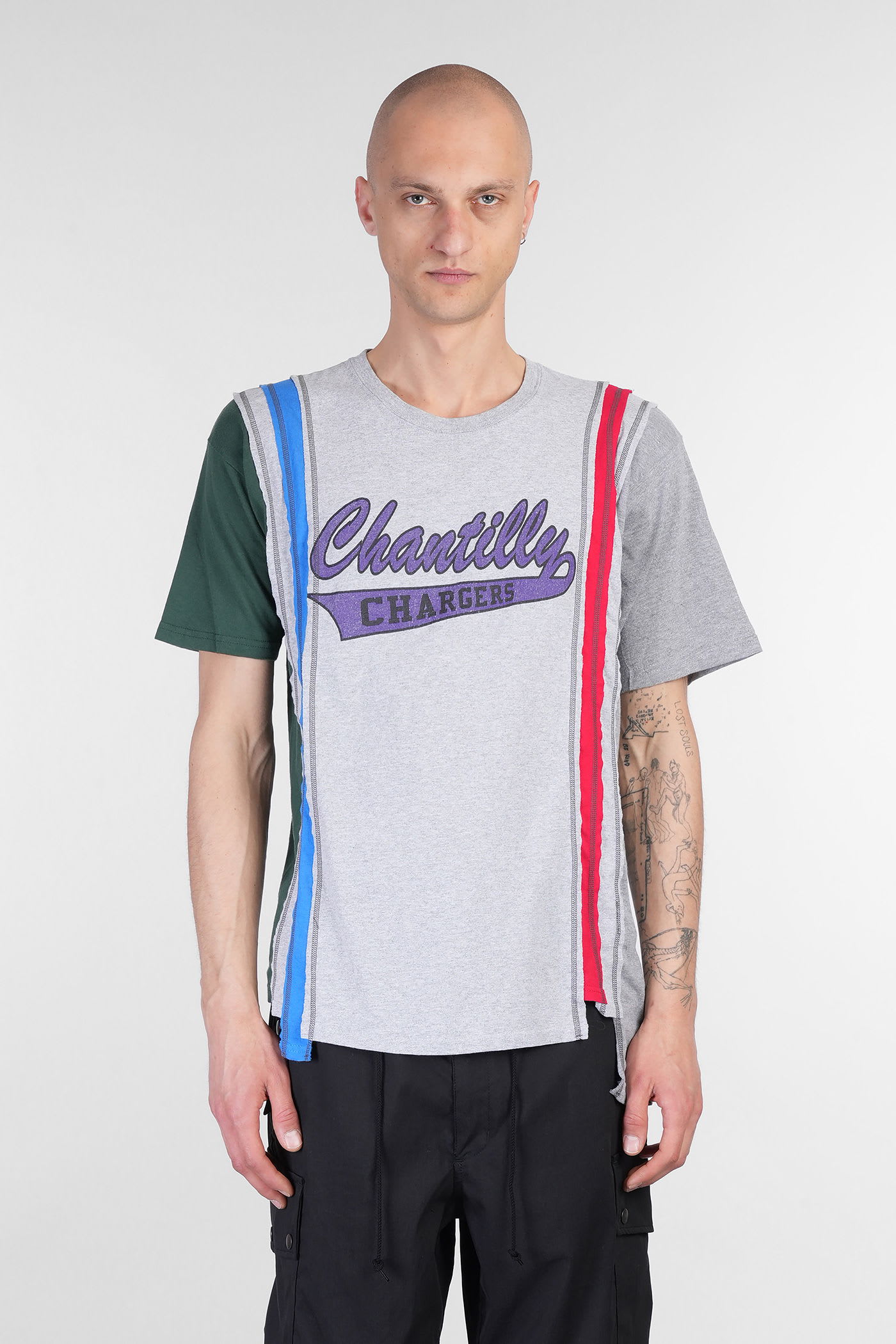 Needles T-shirt In Grey Cotton