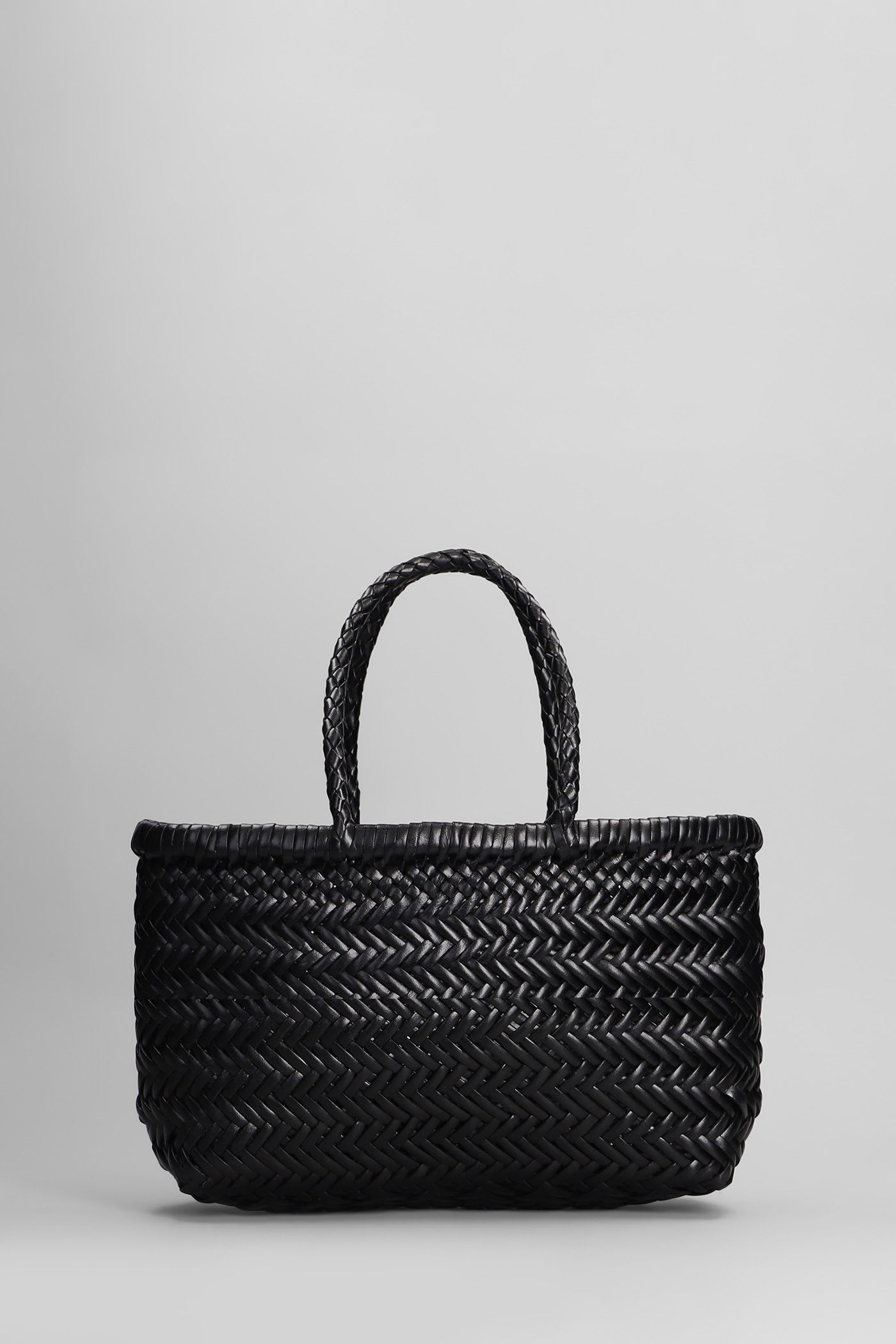 Dragon Diffusion Mini Flat Gora Baskt Hand Bag In Black Leather