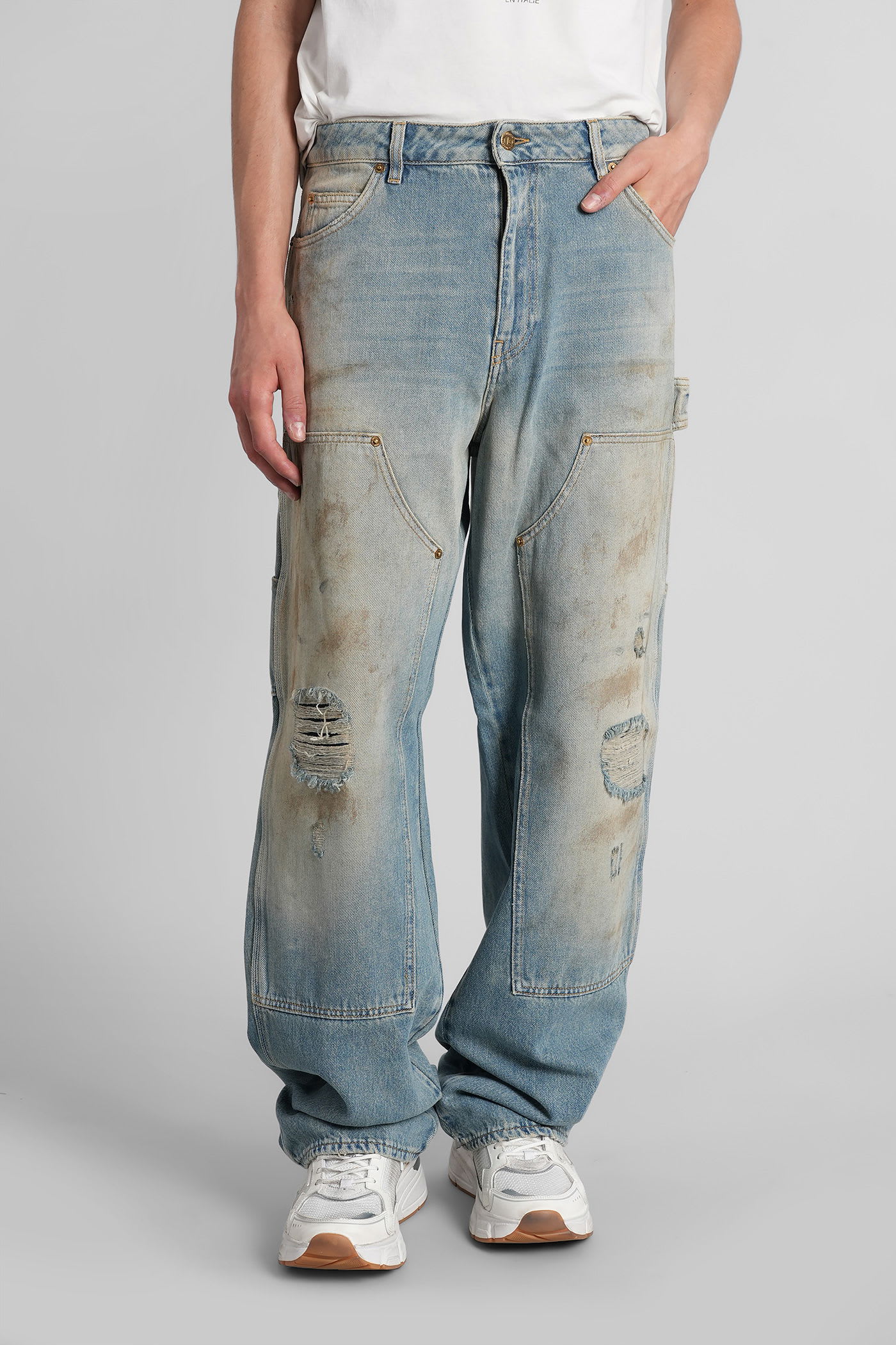 Golden Goose Painter Jeans In Blue Denim