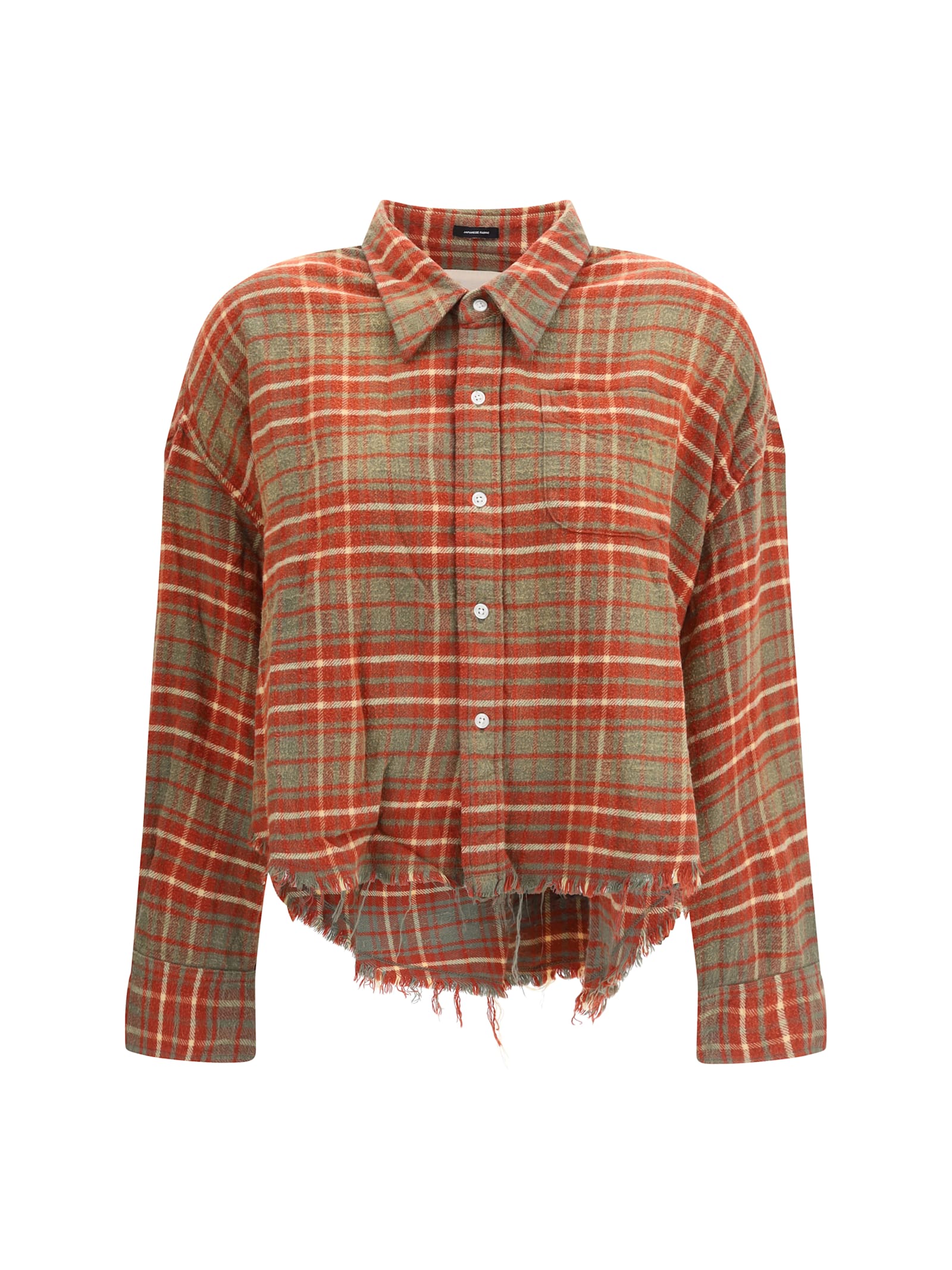 R13 Plaid Shirt With Frayed Hem