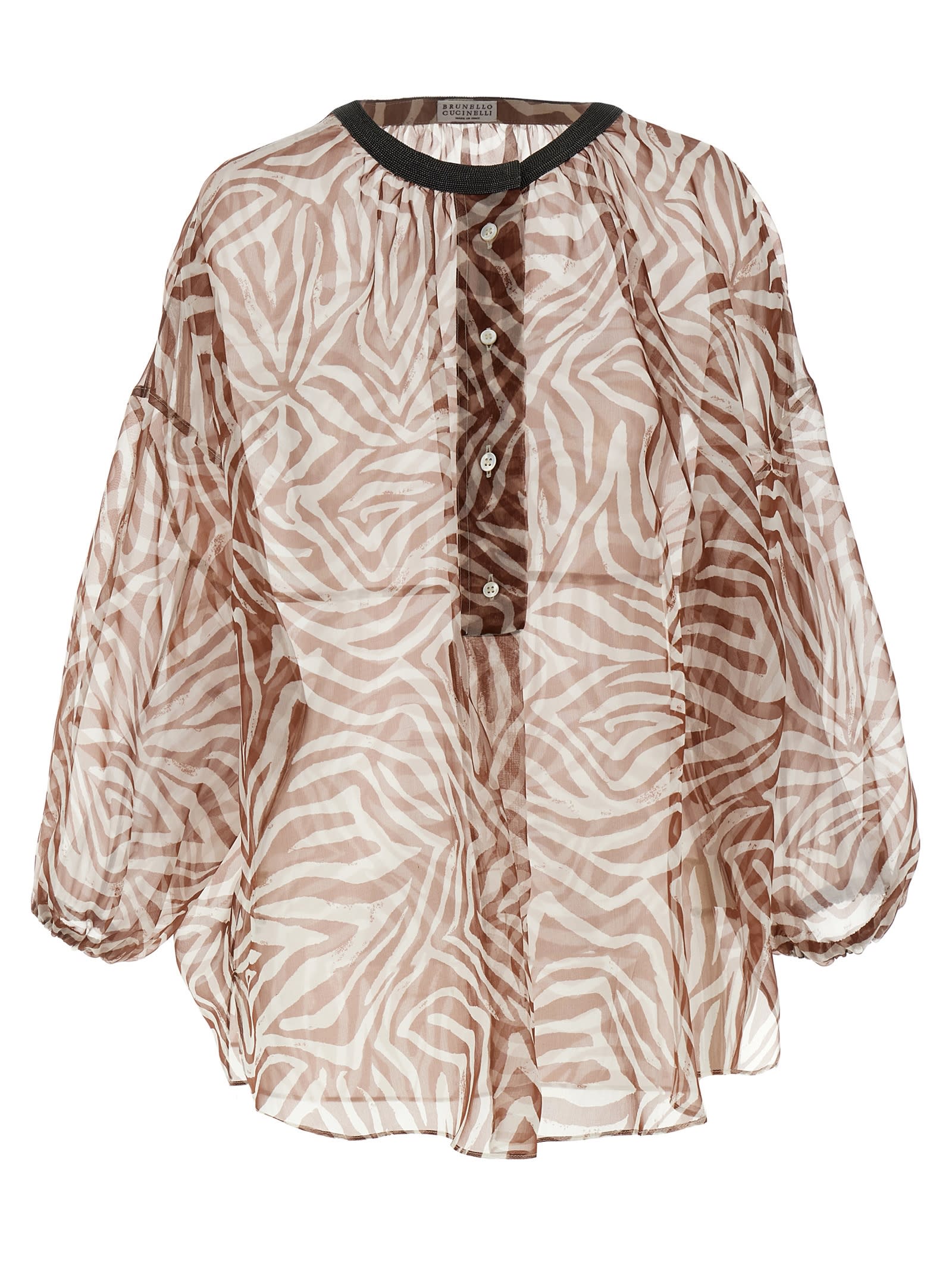 Brunello Cucinelli Monile Silk Blouse