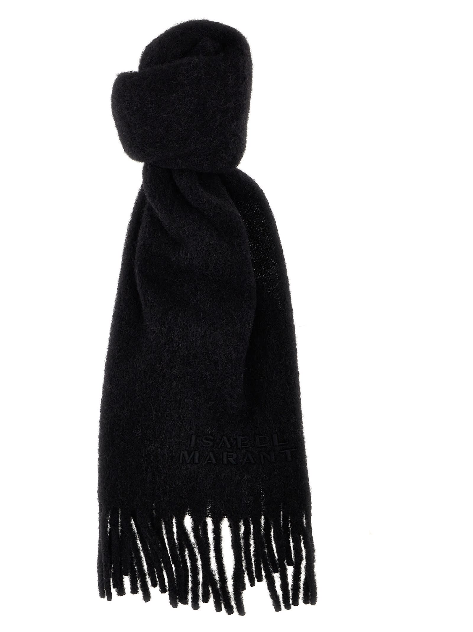 Isabel Marant firny Black Alpaca Blend Scarf