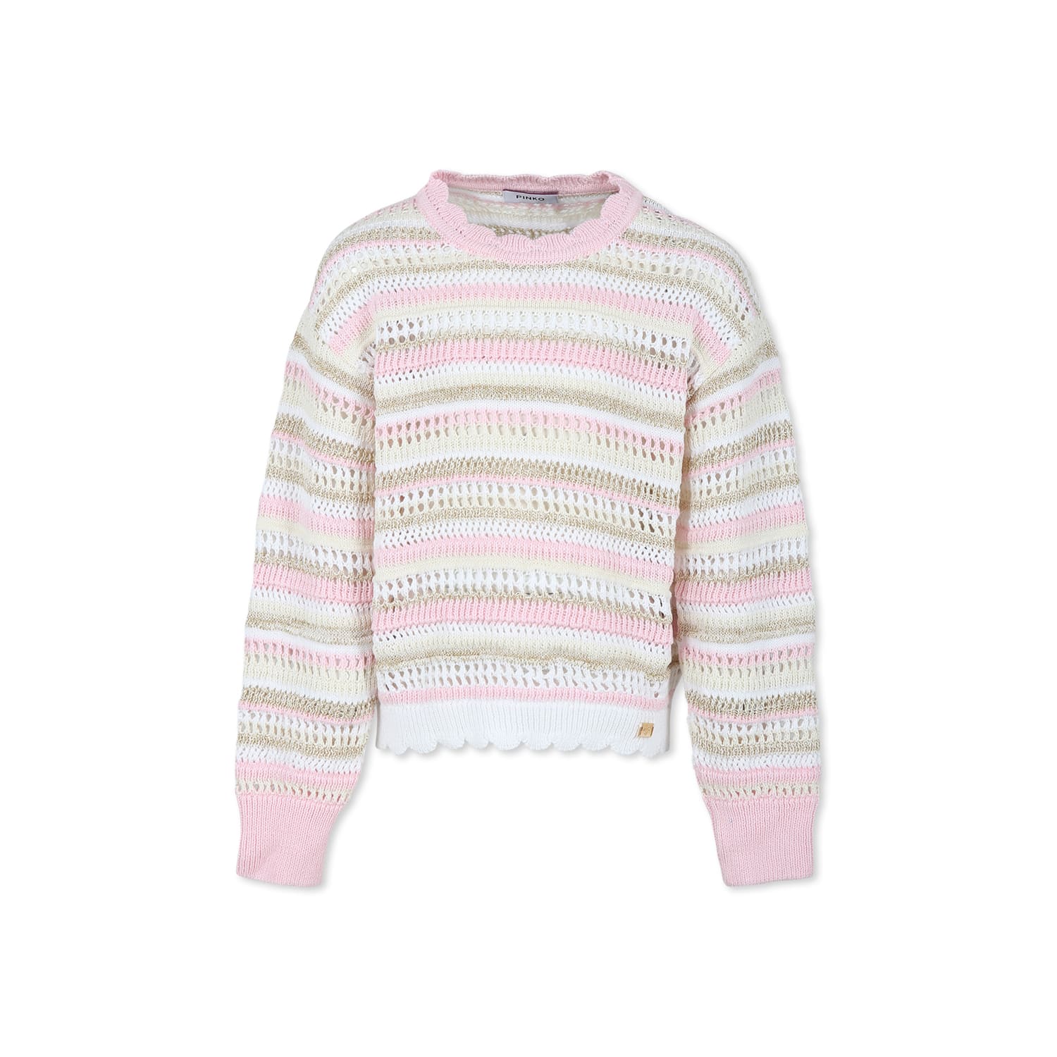Pinko Pink Sweater For Girl With Logo